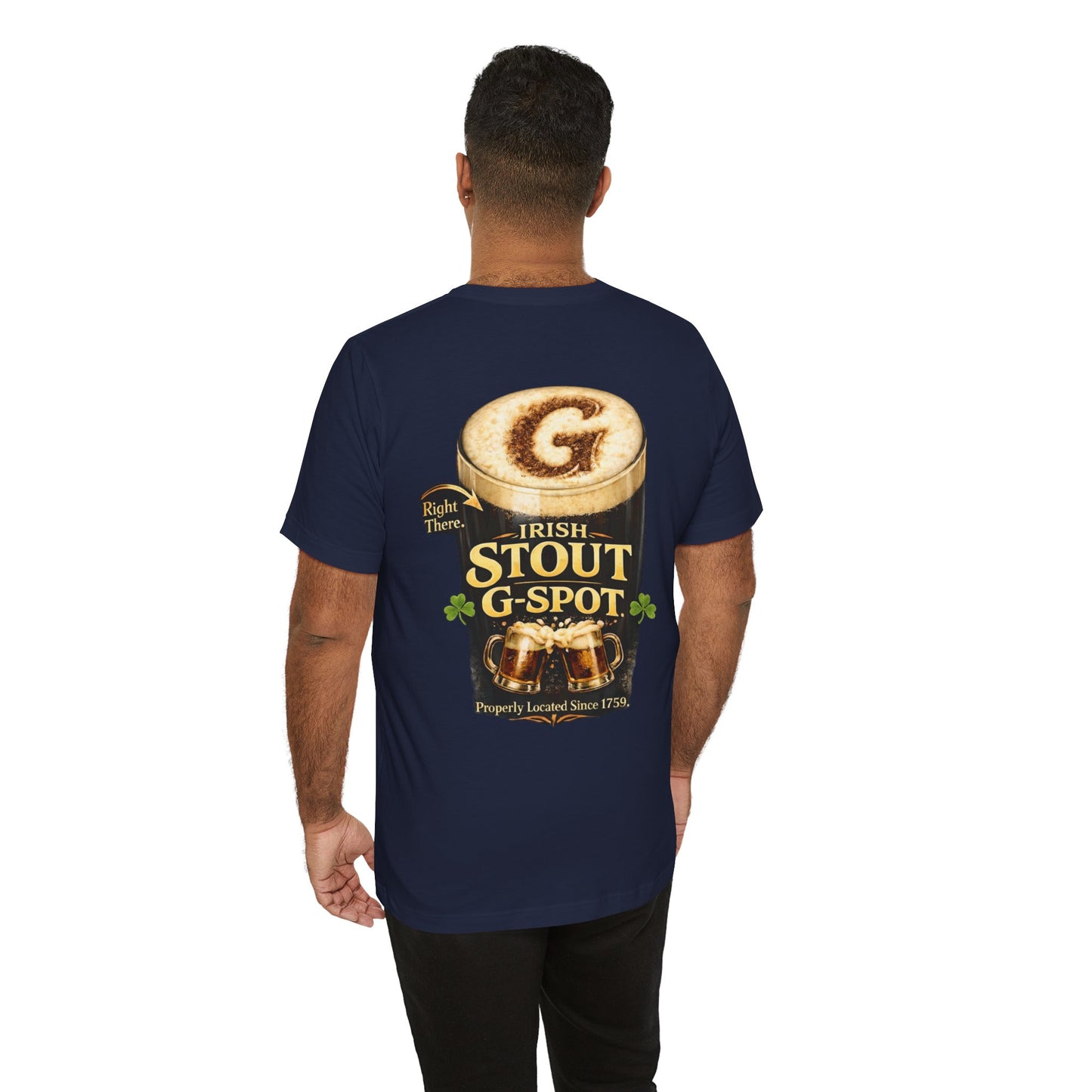 Irish Stout G-Spot T-Shirt — Funny Beer Pub Tee with Shamrock Design