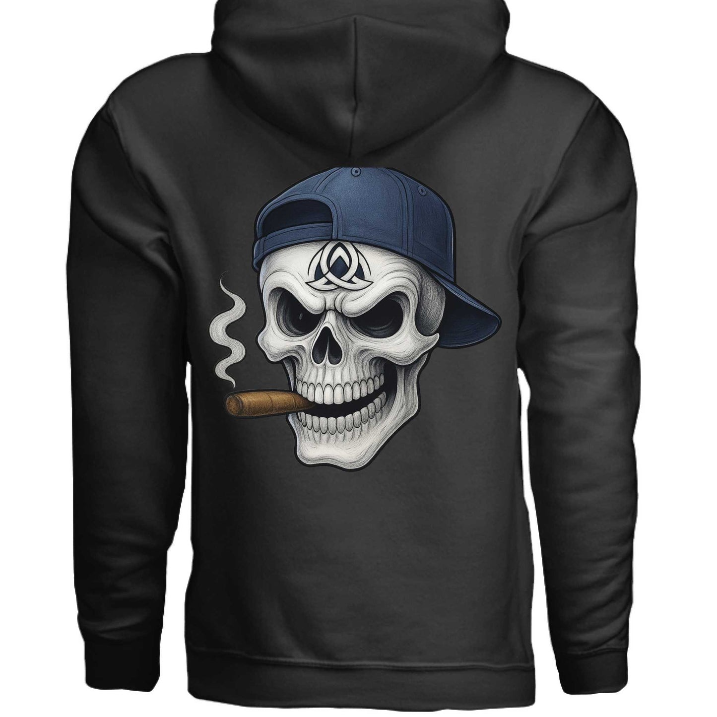 Adult Heavy Blend Hoodie featuring skull design and pouch pocket in 50/50 cotton-polyester blend