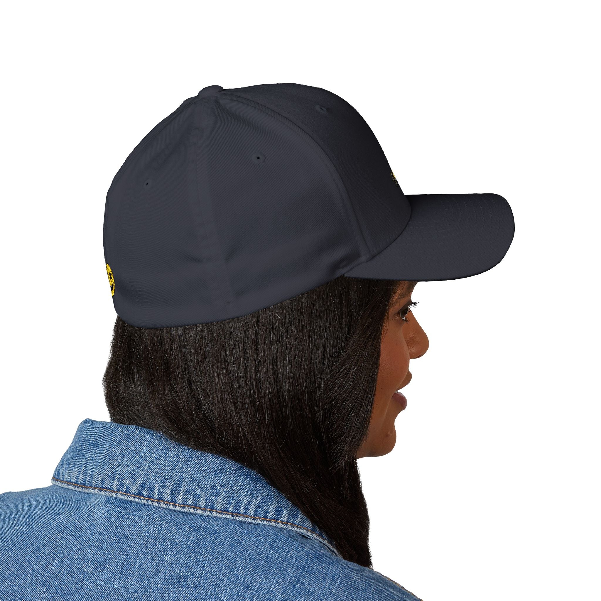 Embroidered Smiley Face Cap — UNFKWITBL Vintage Grunge Baseball Hat