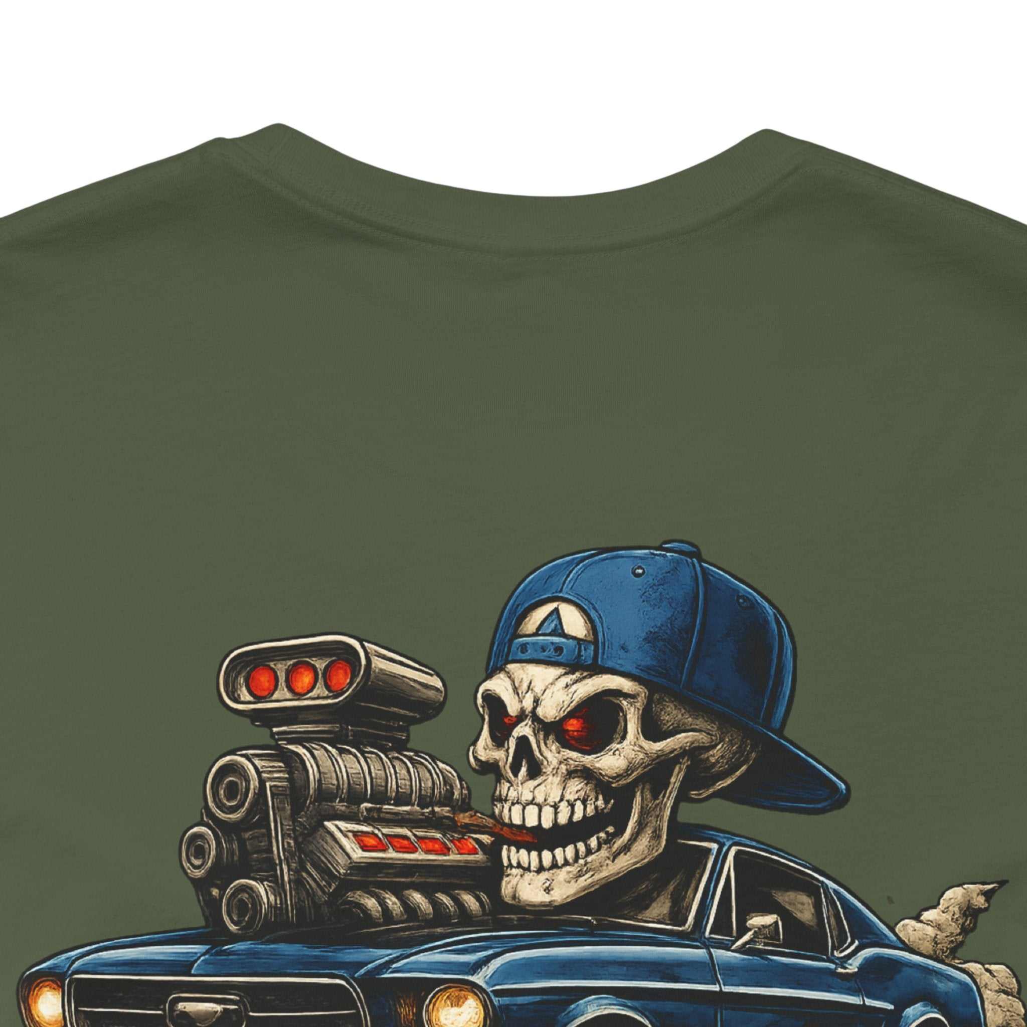 Still Raisin' Hell T‑Shirt - Skull Muscle Car Graphic Tee