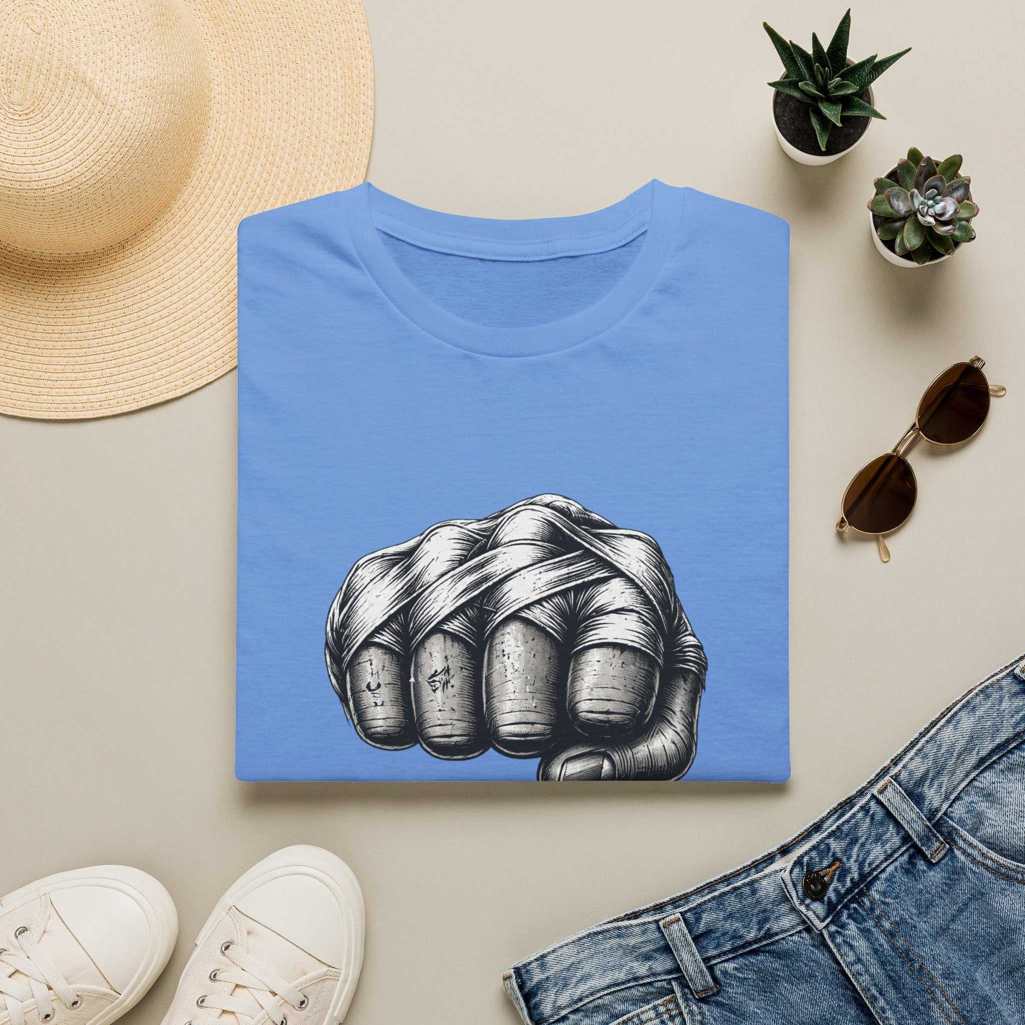 T-Shirt — Knuckle Down Fist Graphic Tee (No Excuses, No Shortcuts)