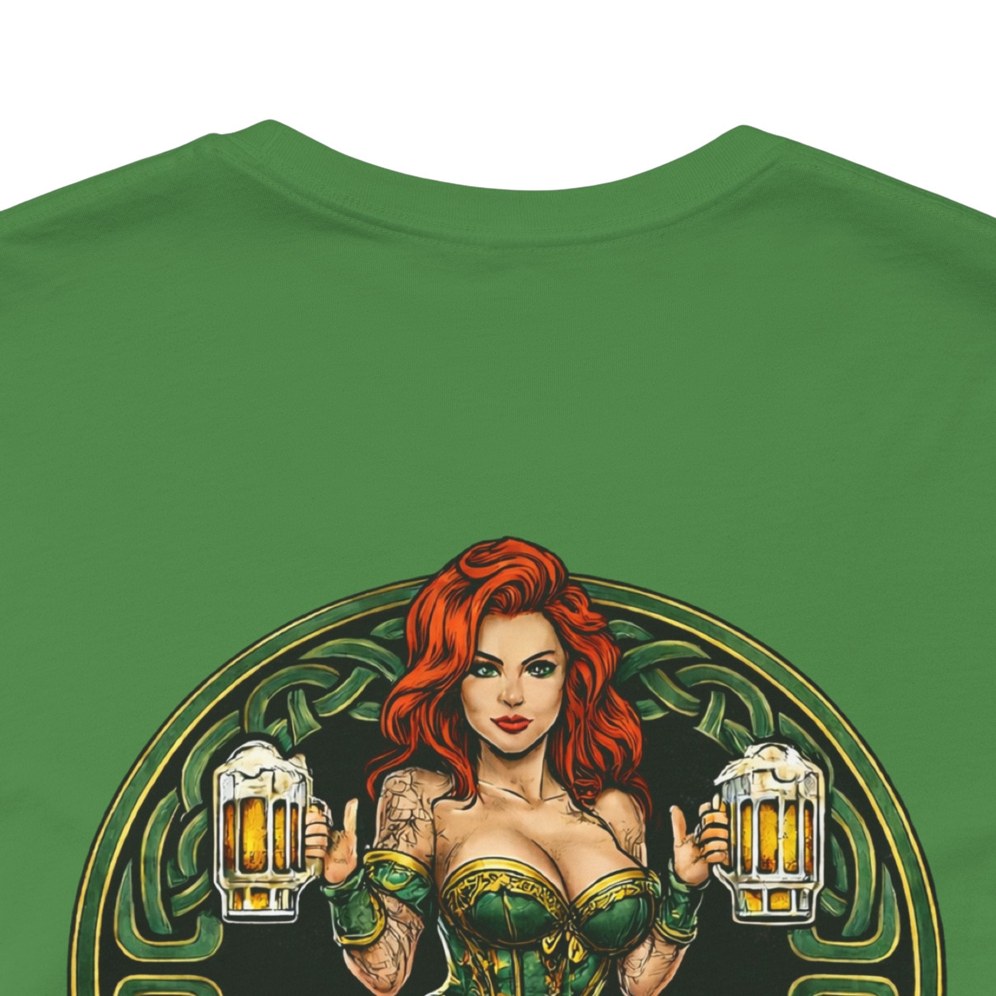 Gettin' Lucky St. Patrick's T-Shirt — Pinup Skull Irish Beer Graphic Tee