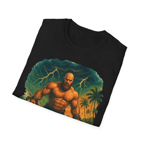 Unisex T-shirt with Storm of Life atlas strength design in classic fit and 100% ring-spun cotton
