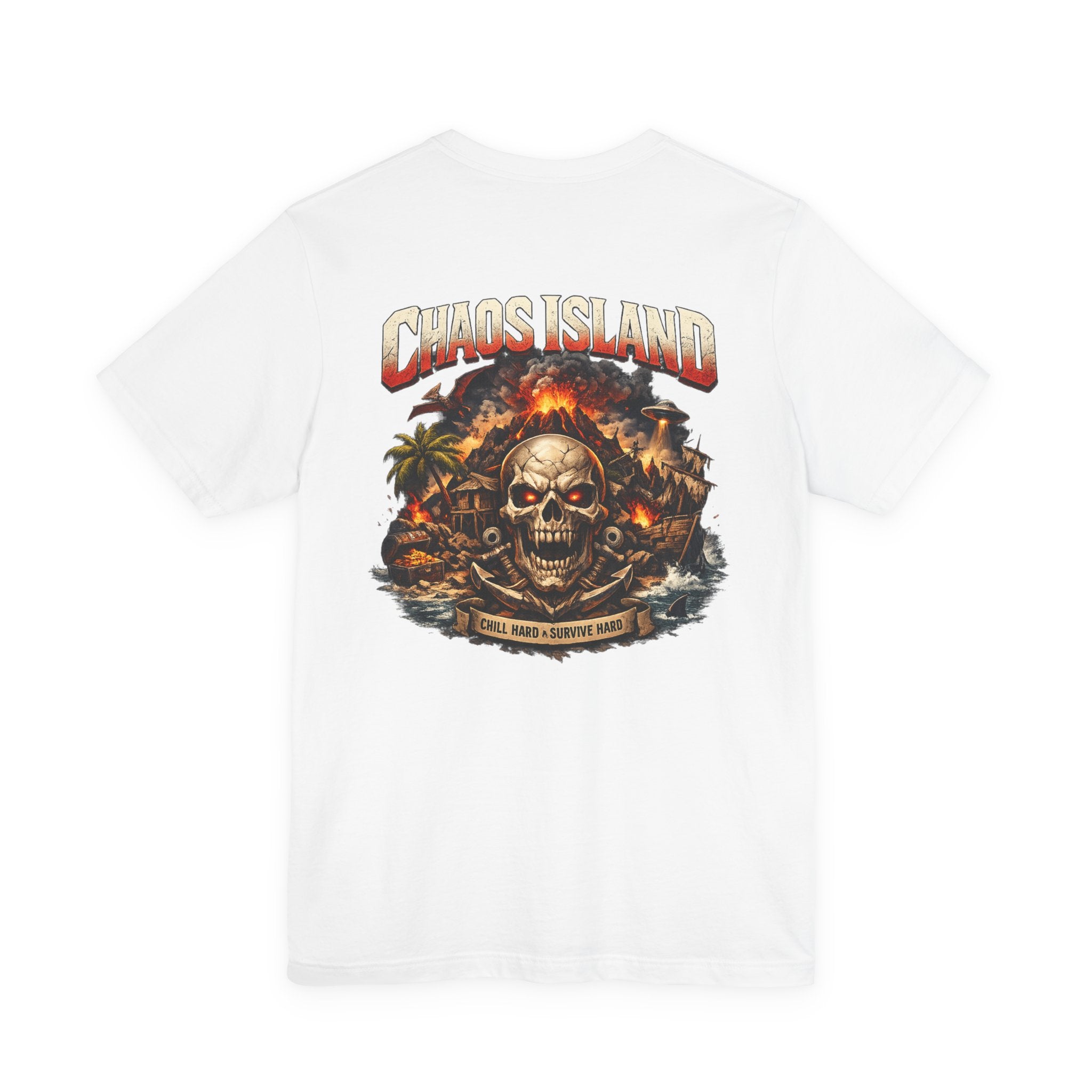 Chaos Island Skull T-Shirt — Tropical Pirate Graphic Tee