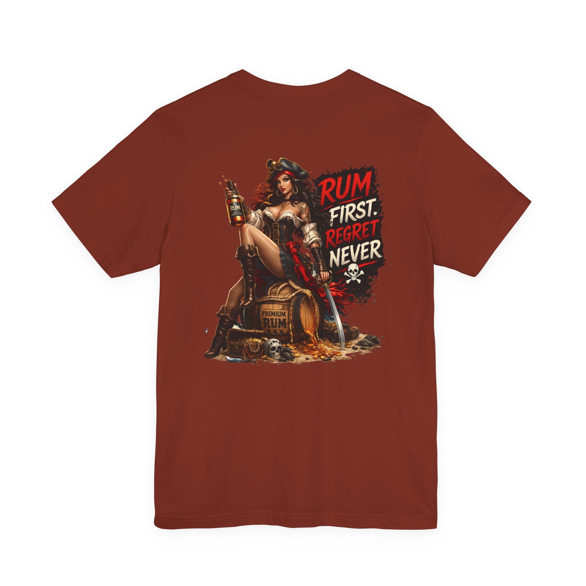 Rum First Regret Never Pirate Graphic Tee