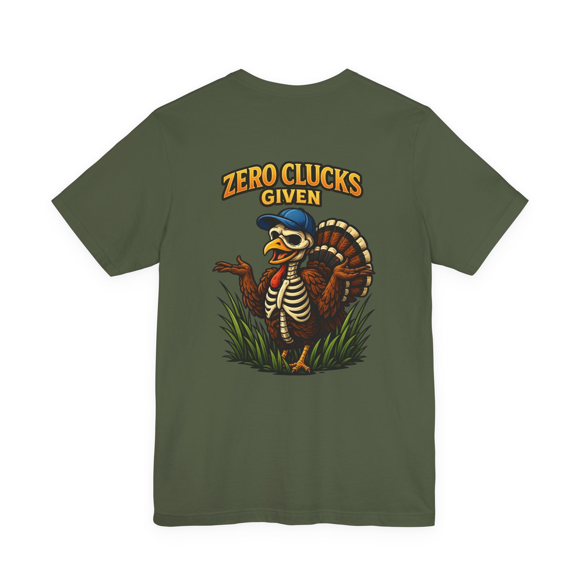 Funny 'Zero Clucks Given' Turkey T-Shirt — Humorous Thanksgiving Tee