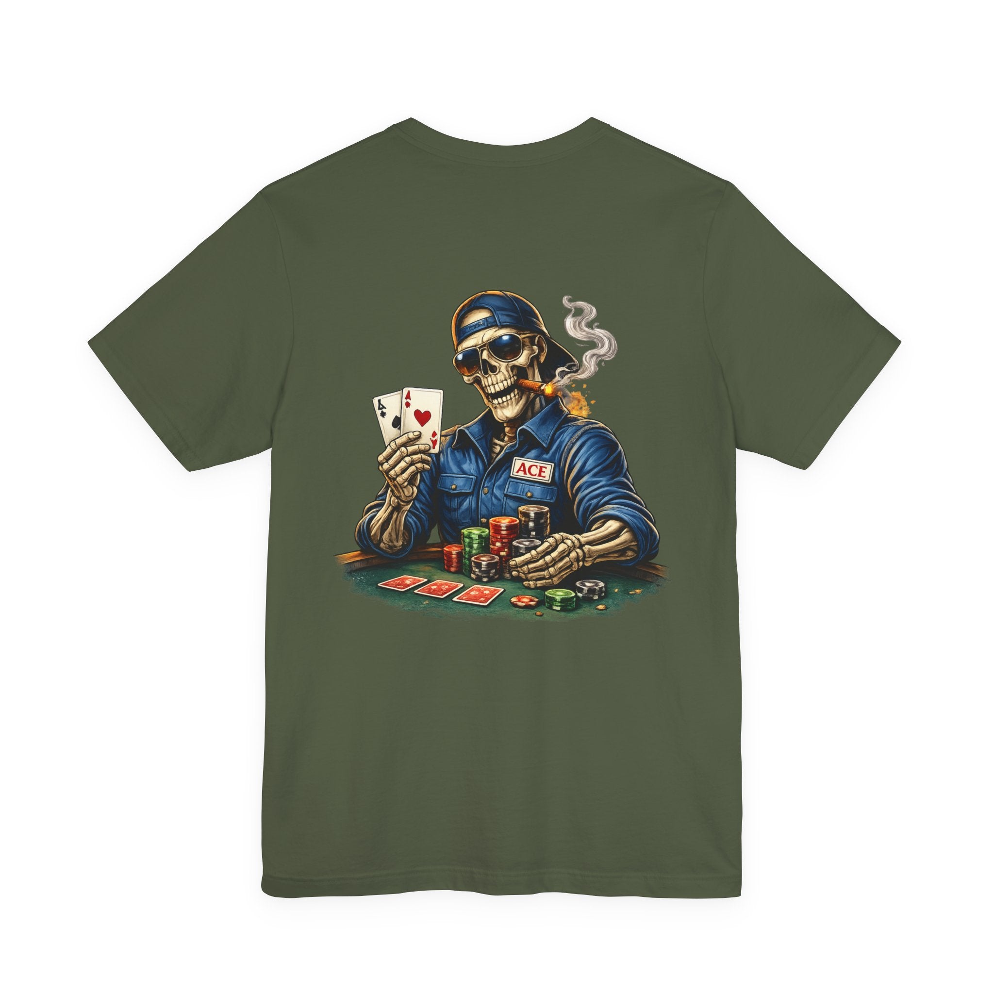 Poker Skeleton Tee — 'Ace' Skull Gambler Graphic T-Shirt