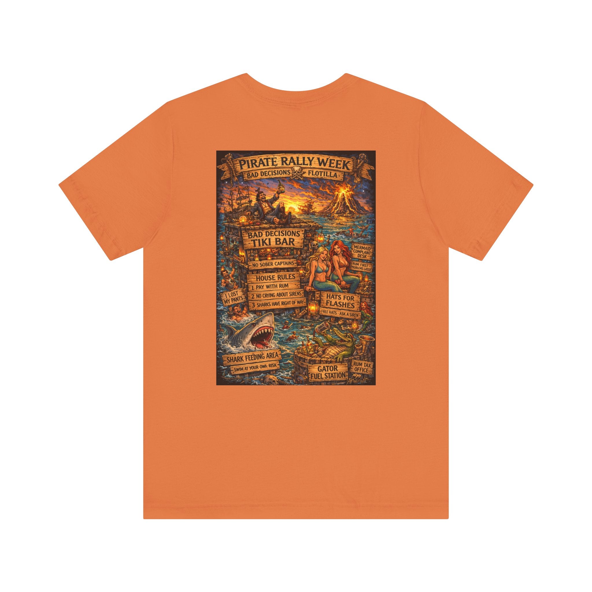 Pirate Rally Vintage Poster Tee — Tiki Bar Adventure Graphic Shirt