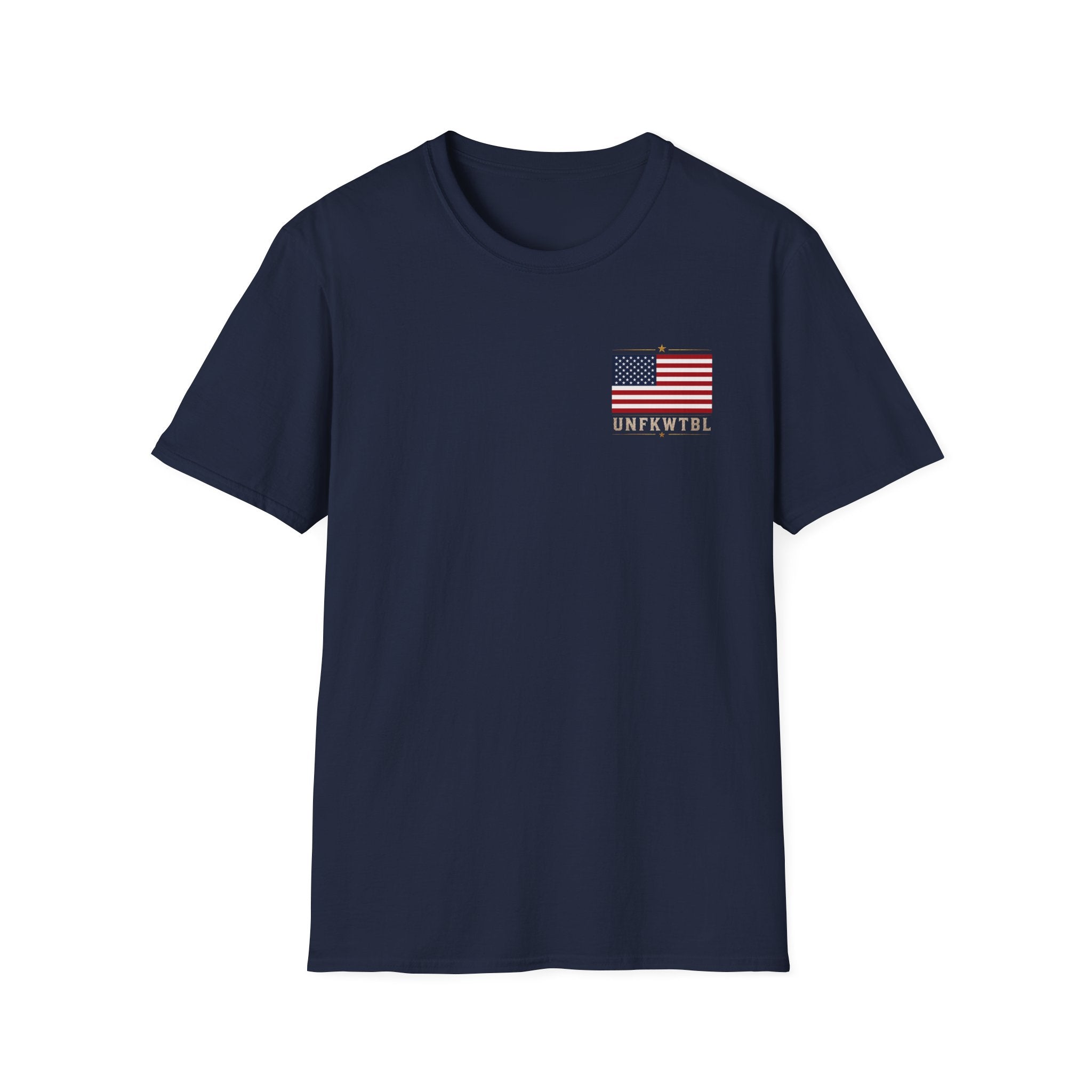 American Flag Pocket Tee — 'UNFKWTBL' Patriotic Graphic T-Shirt