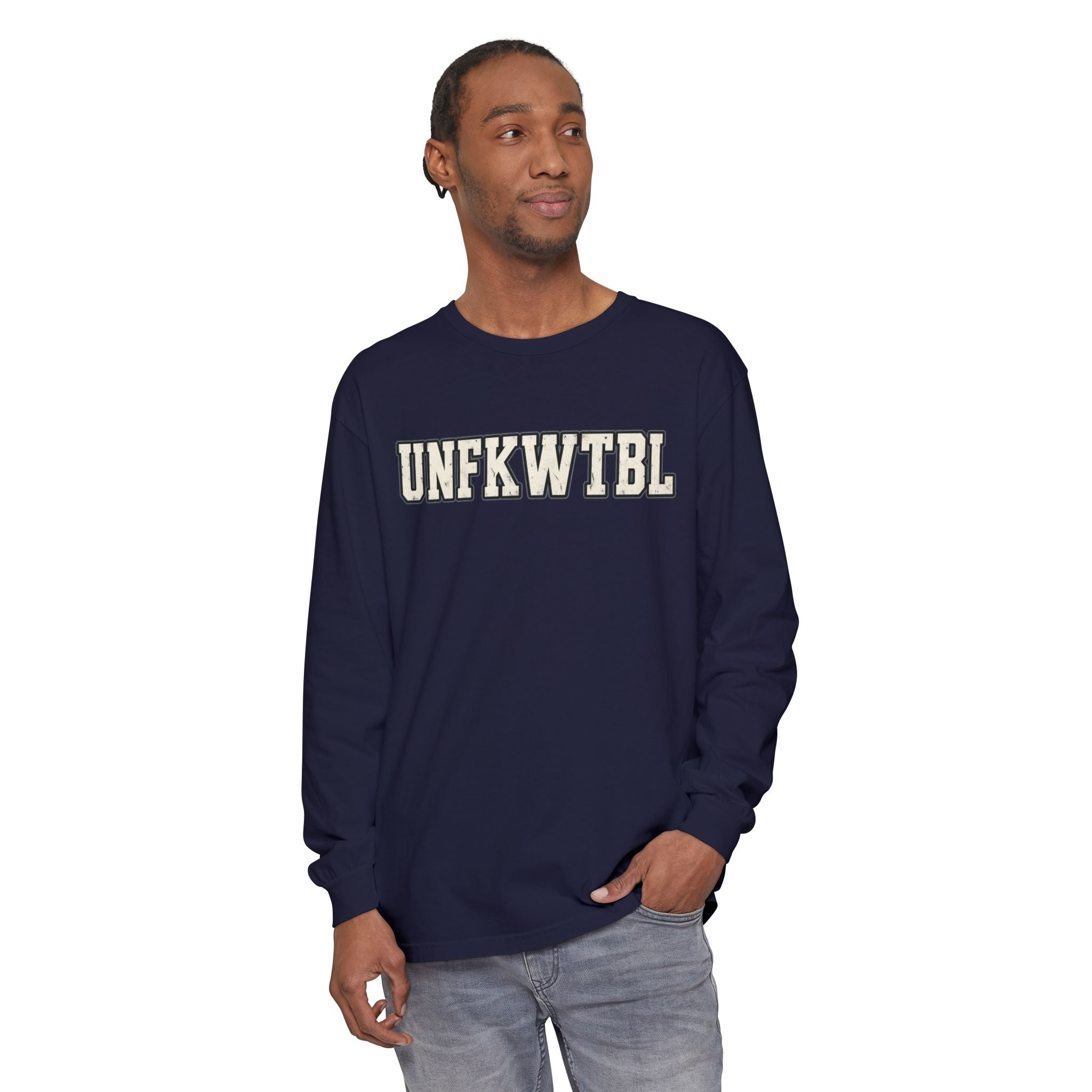 UNFKWTBL Harder to Break Back-Print Long Sleeve Tee.