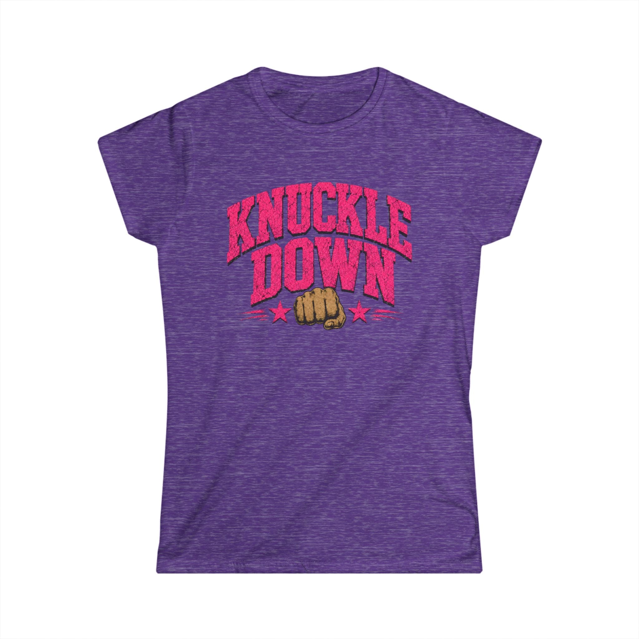 Knuckle Down Womens Tee — Pink Fist Motivational Graphic Shirt