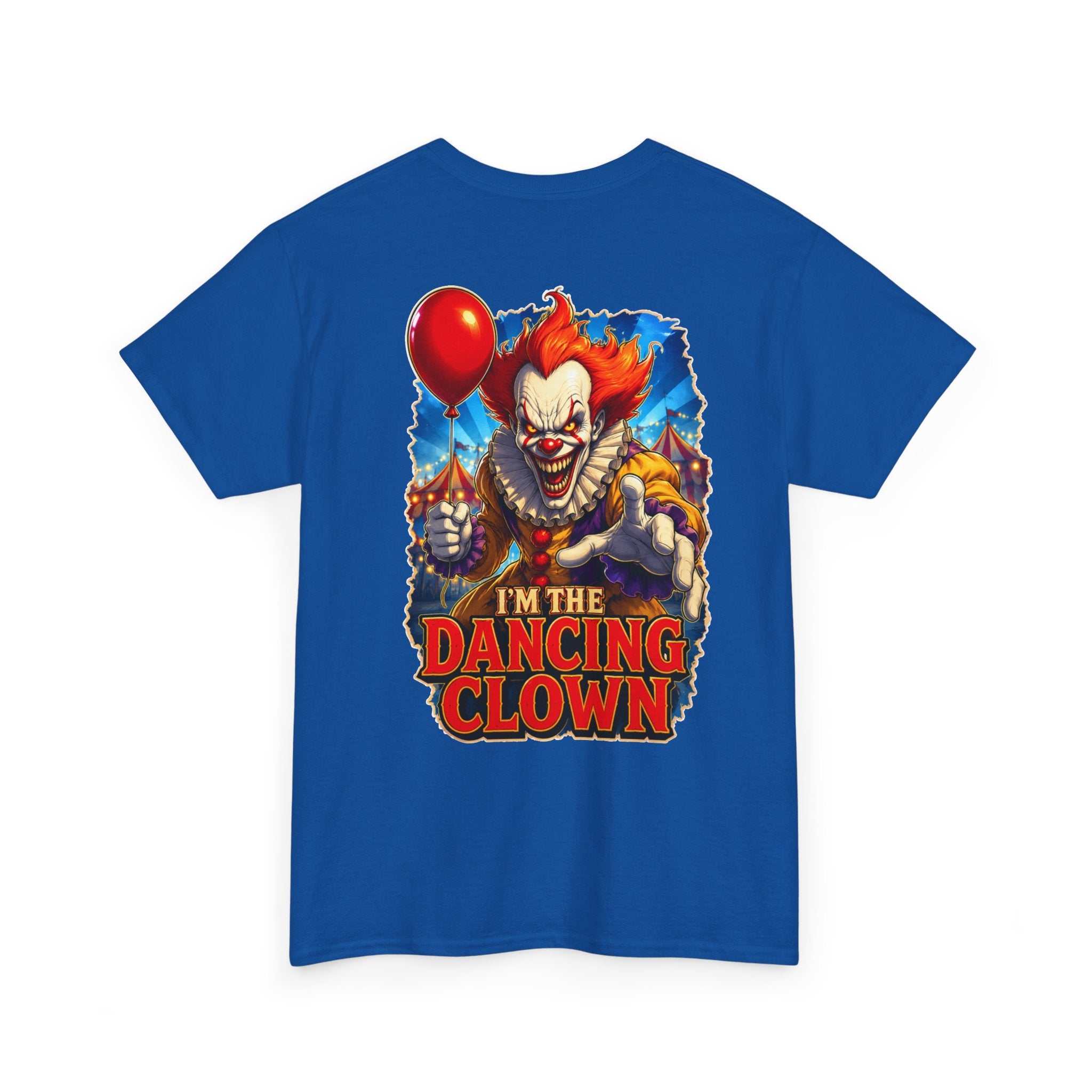 Pennywise The Dancing Clown graphic tee with vintage horror clown design and bold "I'm the Dancing Clown" caption on heavyweight cotton shirt