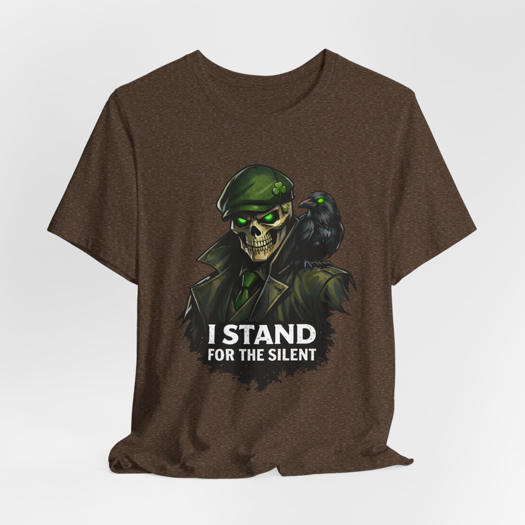 I Stand for the Silent Tee — Soldier Skull with Raven Graphic