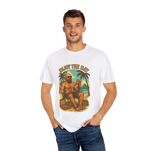 Atlas Enjoy the Day relaxed fit unisex summer T-shirt with vibrant graphic design