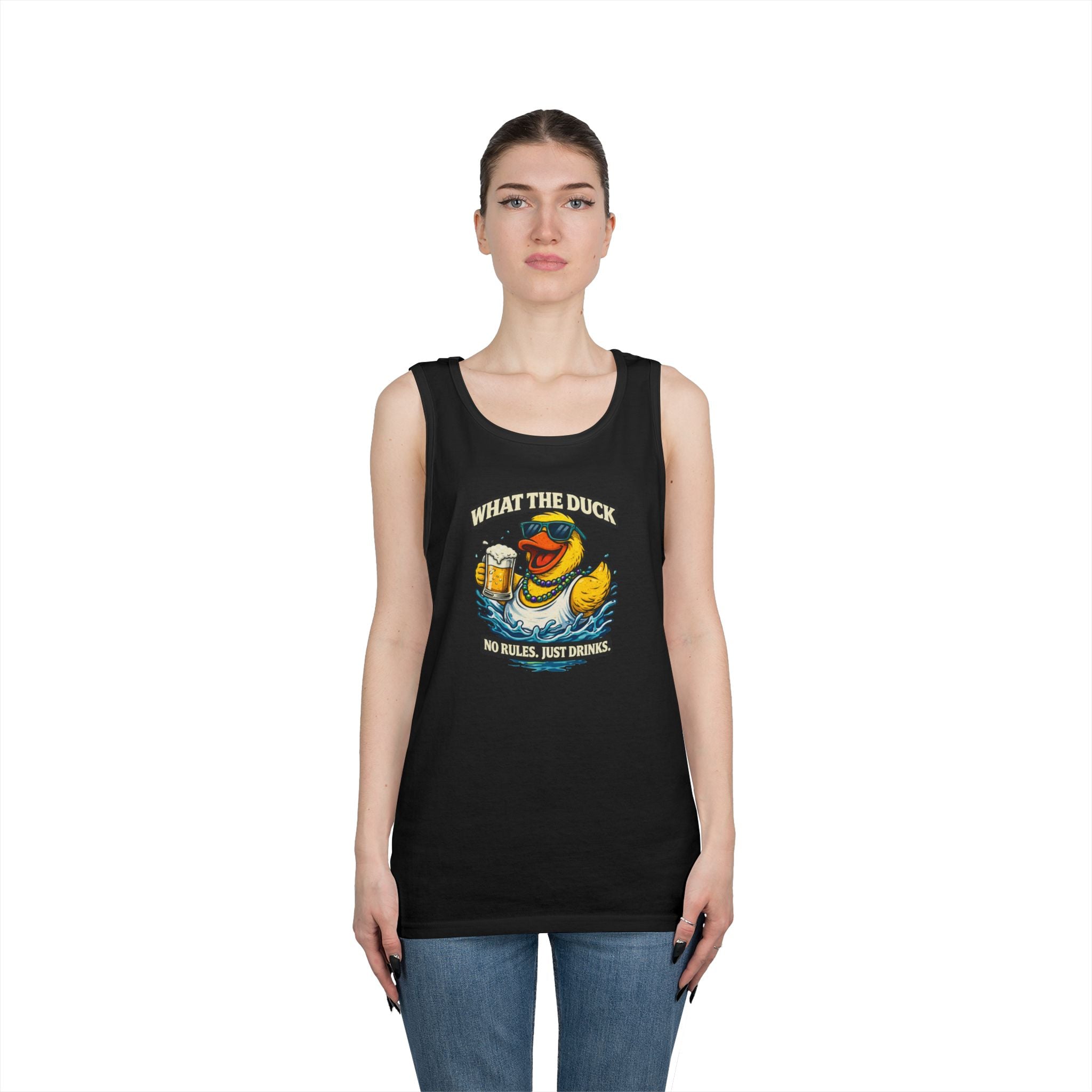 What the Duck Tank Top — Funny Rubber Duck Beer Graphic Tank