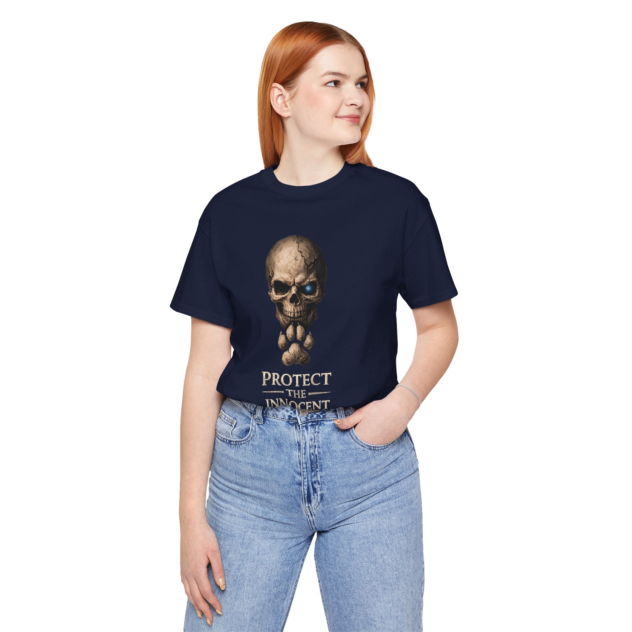 Protect the Innocent Skull Tee — "Harm Them... Answer For It." Statement T-Shirt
