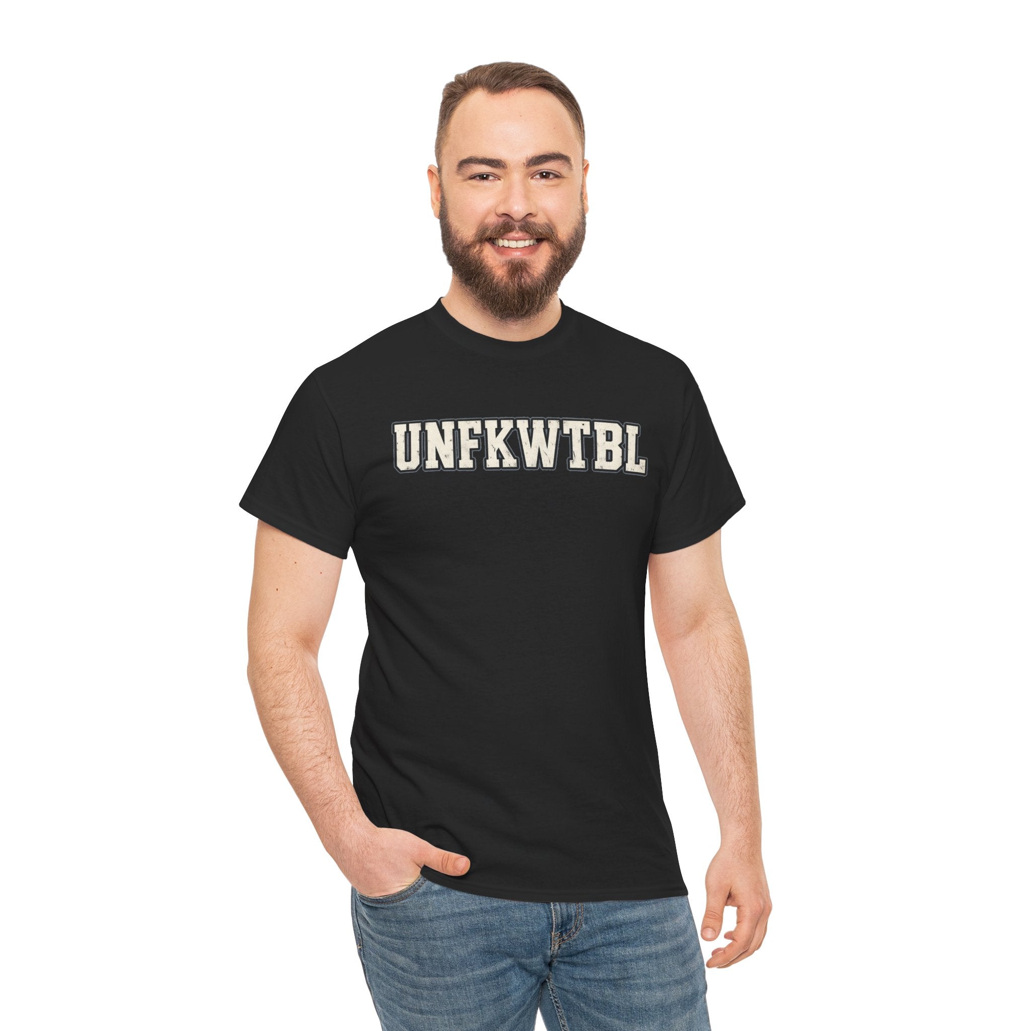 UNFKWTBL Graphic Tee — Vintage College Lettering T-Shirt