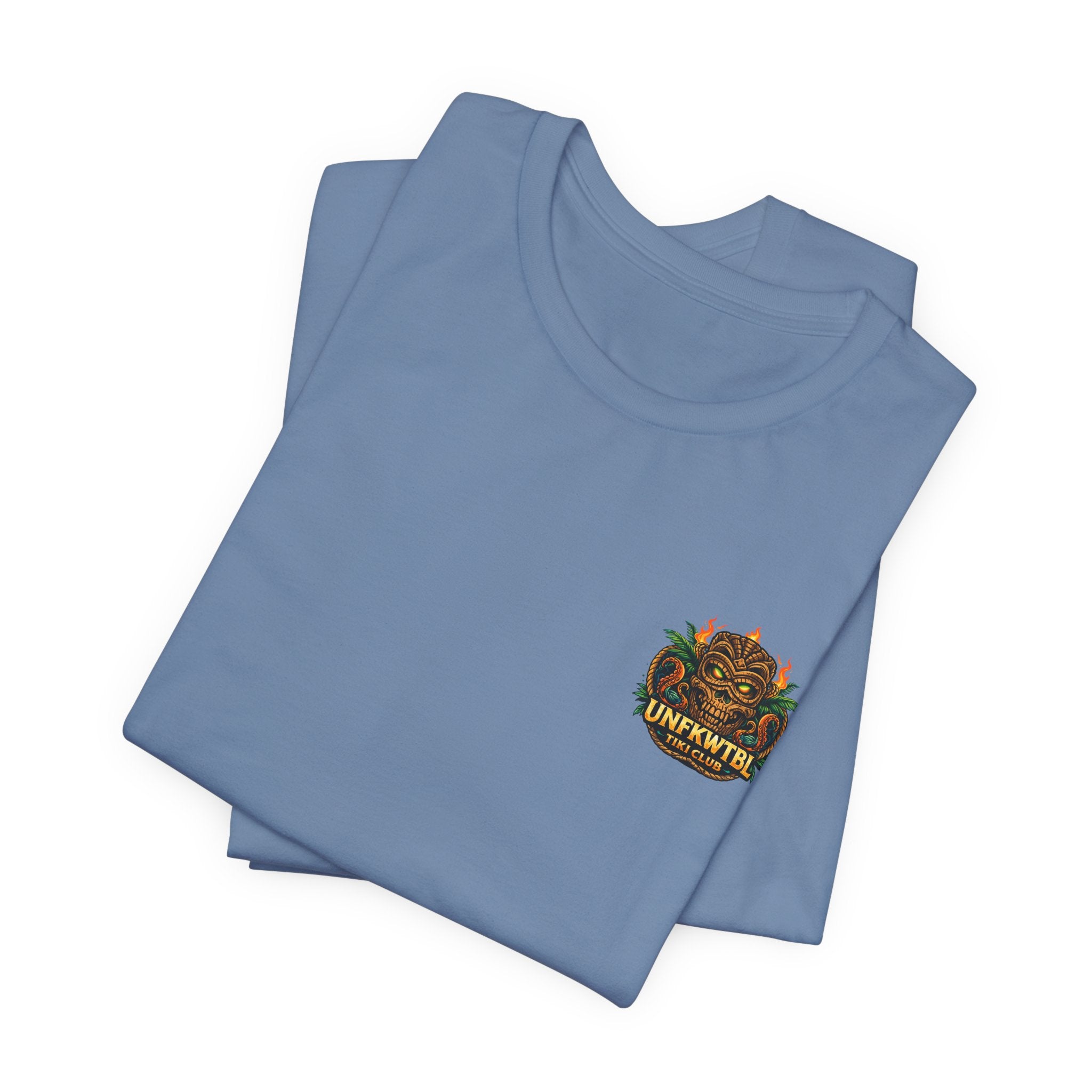 Tiki Mermaid T‑Shirt — Fiery Ocean Tattoo Style Graphic Tee
