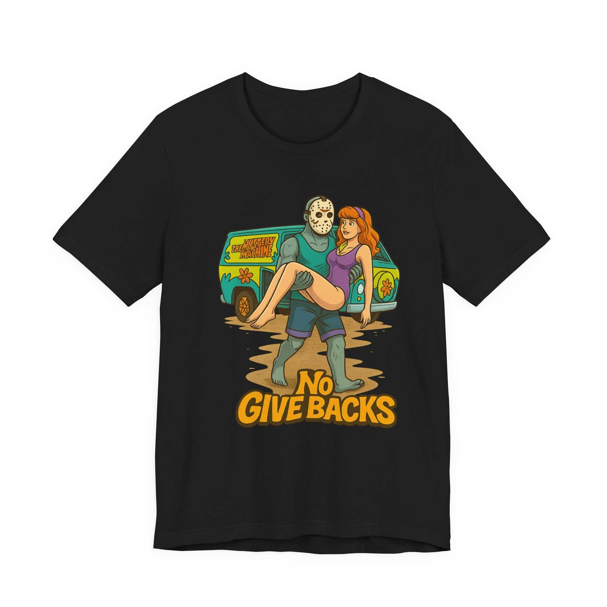 Horror Mashup Tee — 'No Give Backs' Jason & Daphne Retro Graphic T-Shirt