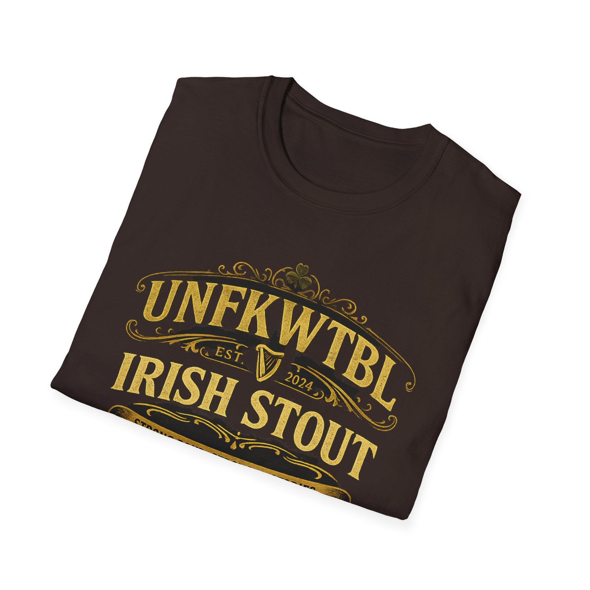 Irish Stout Beer T-Shirt — 'UNFKWTBI' Vintage Pub Logo