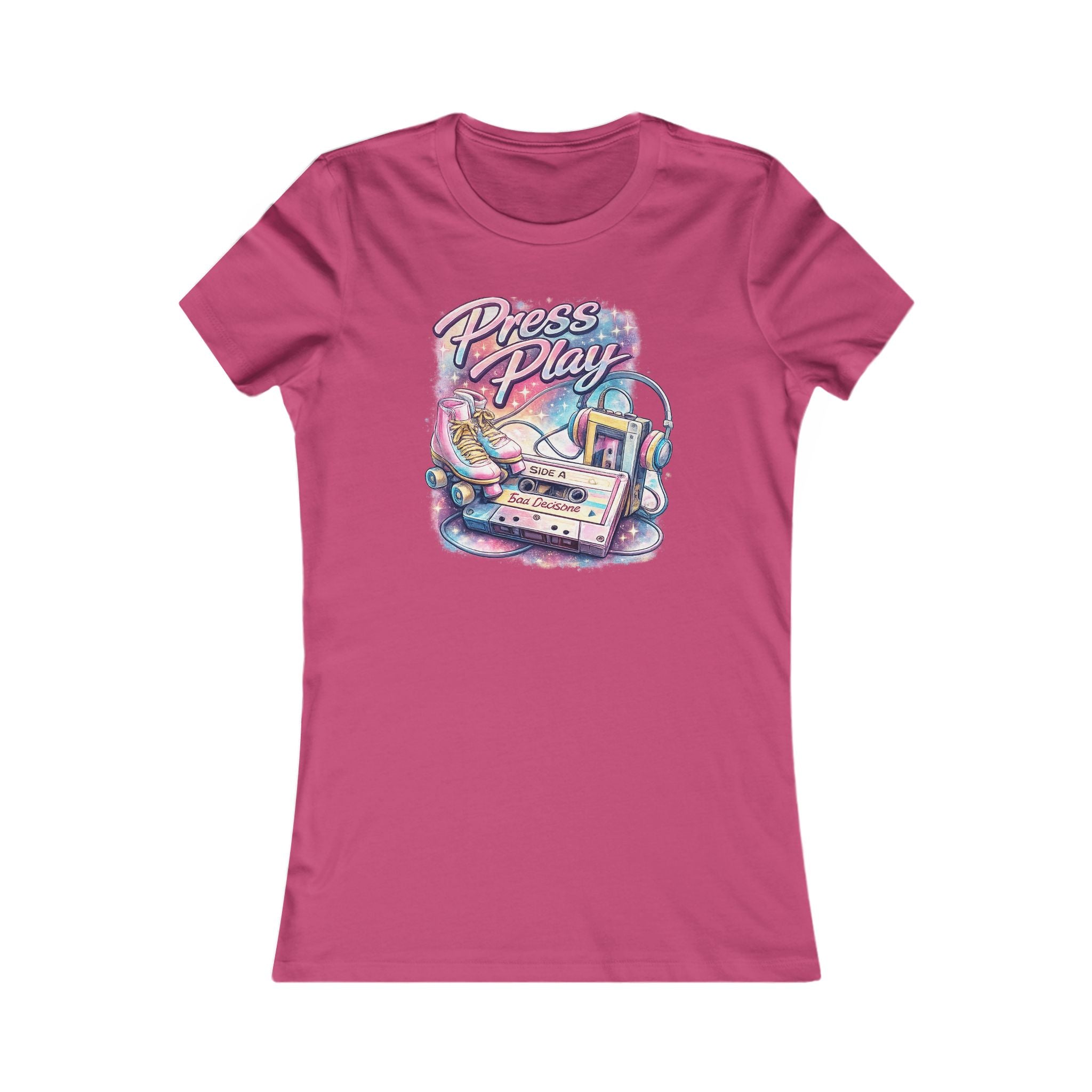 Press Play Tee — Retro Cassette & Headphones Graphic T-Shirt for Music Lovers