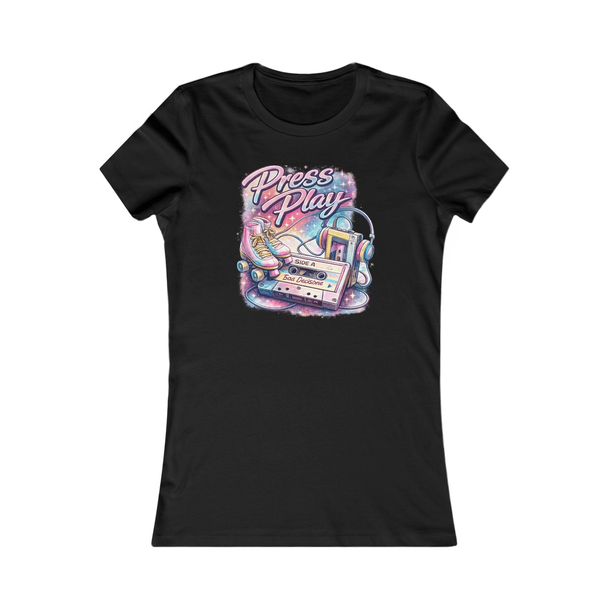 Press Play Tee — Retro Cassette & Headphones Graphic T-Shirt for Music Lovers