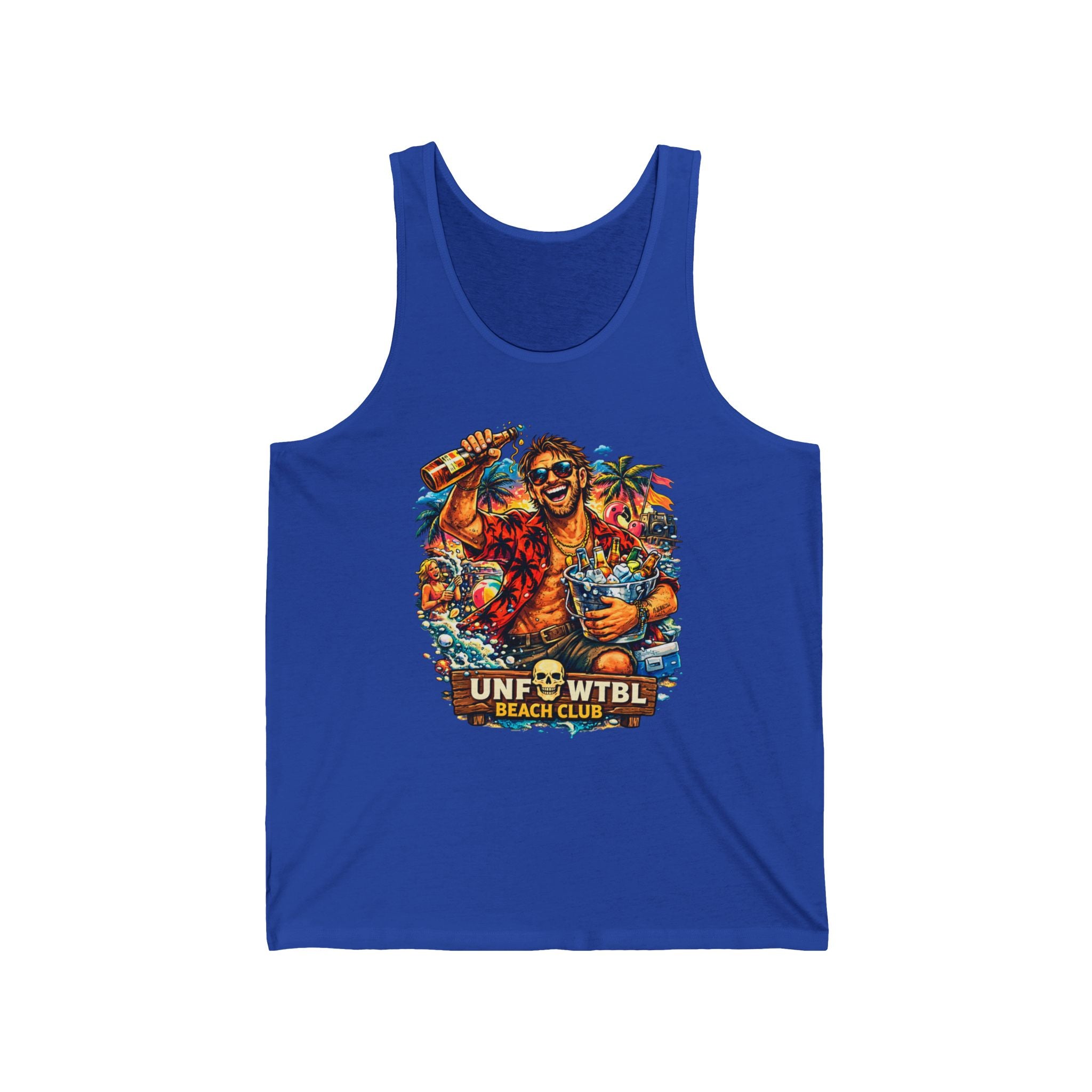 Beach Club Tank Top — Tropical 'Unfwtbl' Retro Surf Party Design