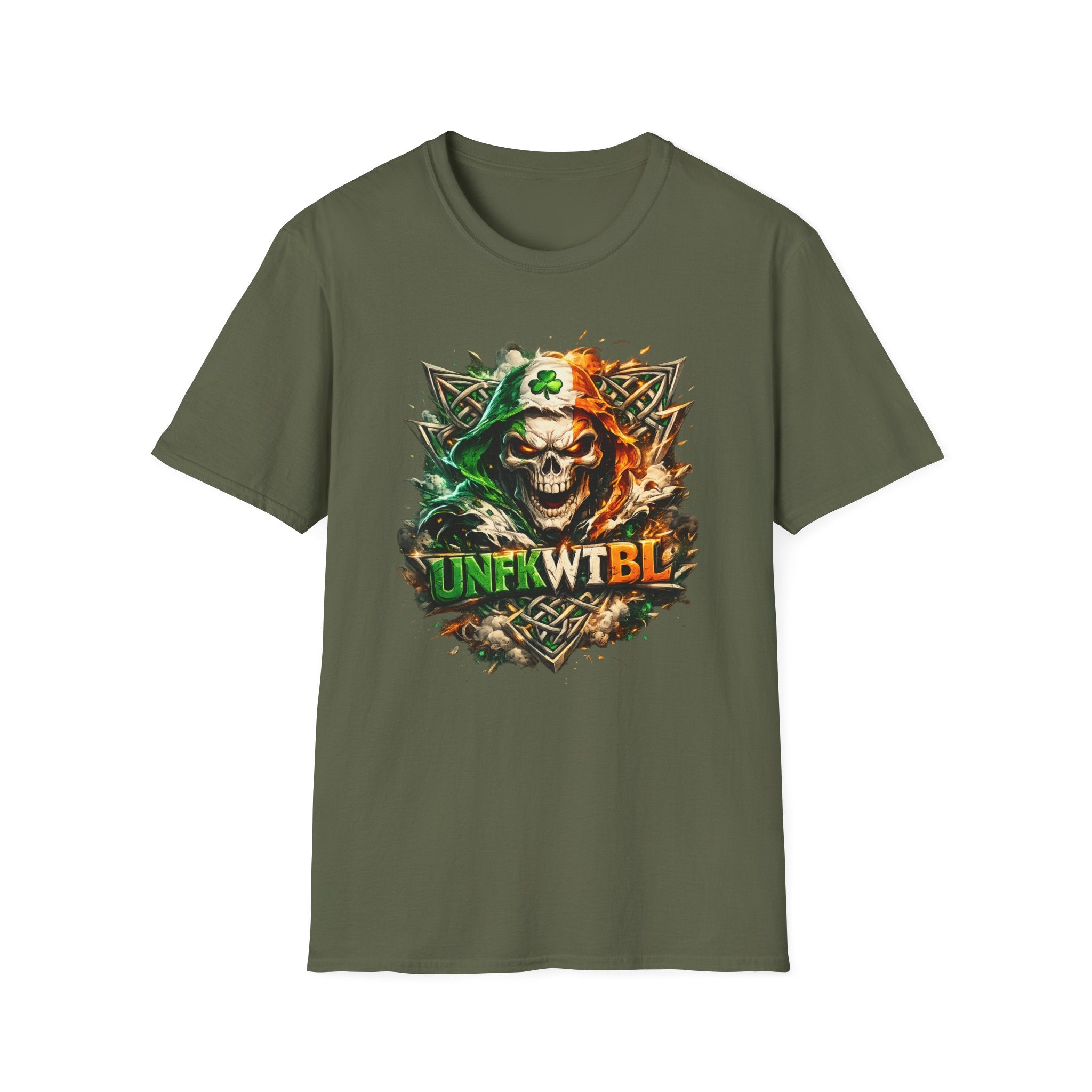 Irish Skull Graphic T-Shirt — 'UNFKWTBL' Celtic St. Patrick's Day Tee