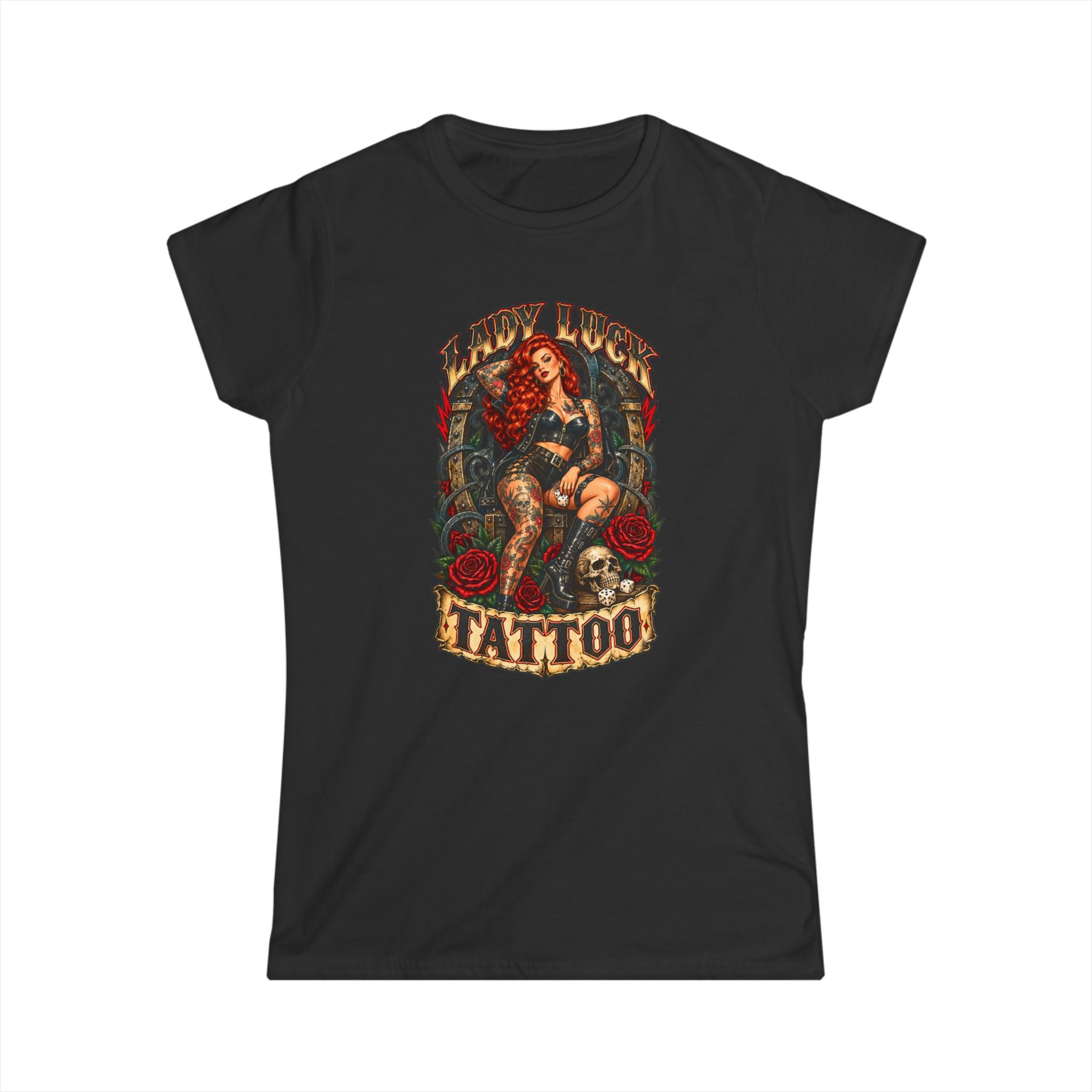 Lady Luck Tattoo Rebel Pinup Women’s Tee