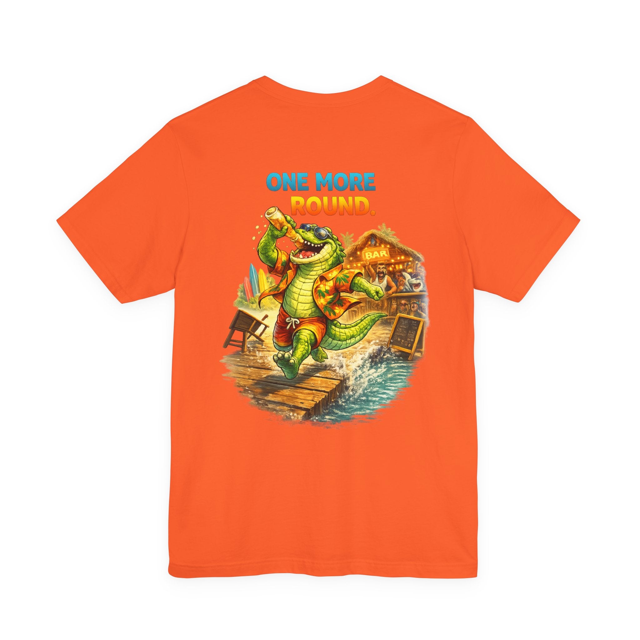 One More Round Turtle Tee — Retro Alligator Bar Fishing Graphic T-Shirt