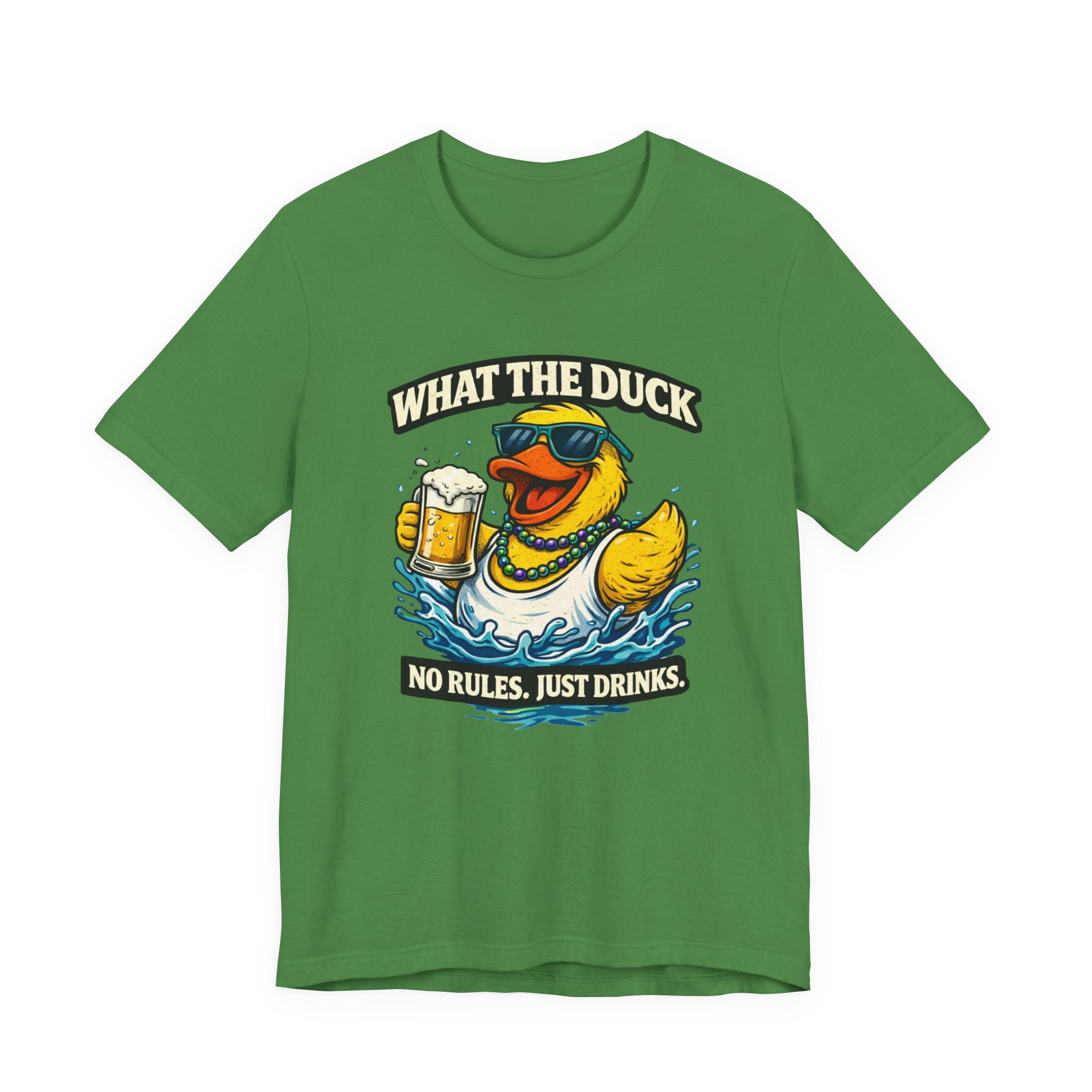 What The Duck Tee — 'No Rules, Just Drinks' Funny Beer Duck T-Shirt