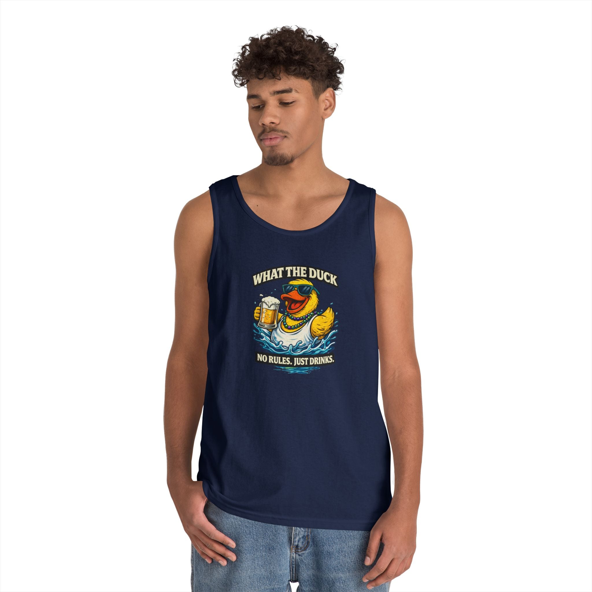 What the Duck Tank Top — Funny Rubber Duck Beer Graphic Tank