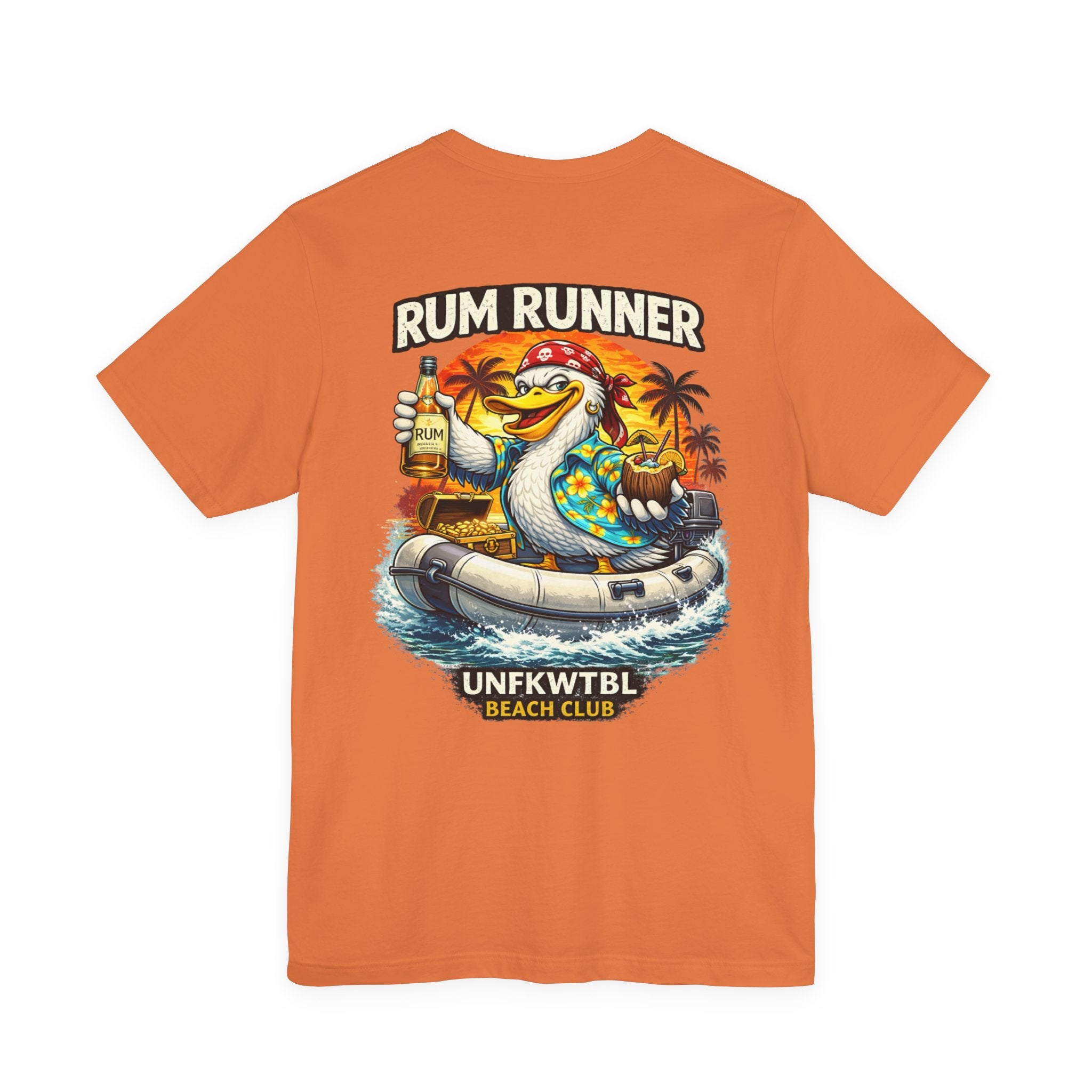 Rum Runner Beach Club T-Shirt - Tropical Duck Boat Graphic Tee