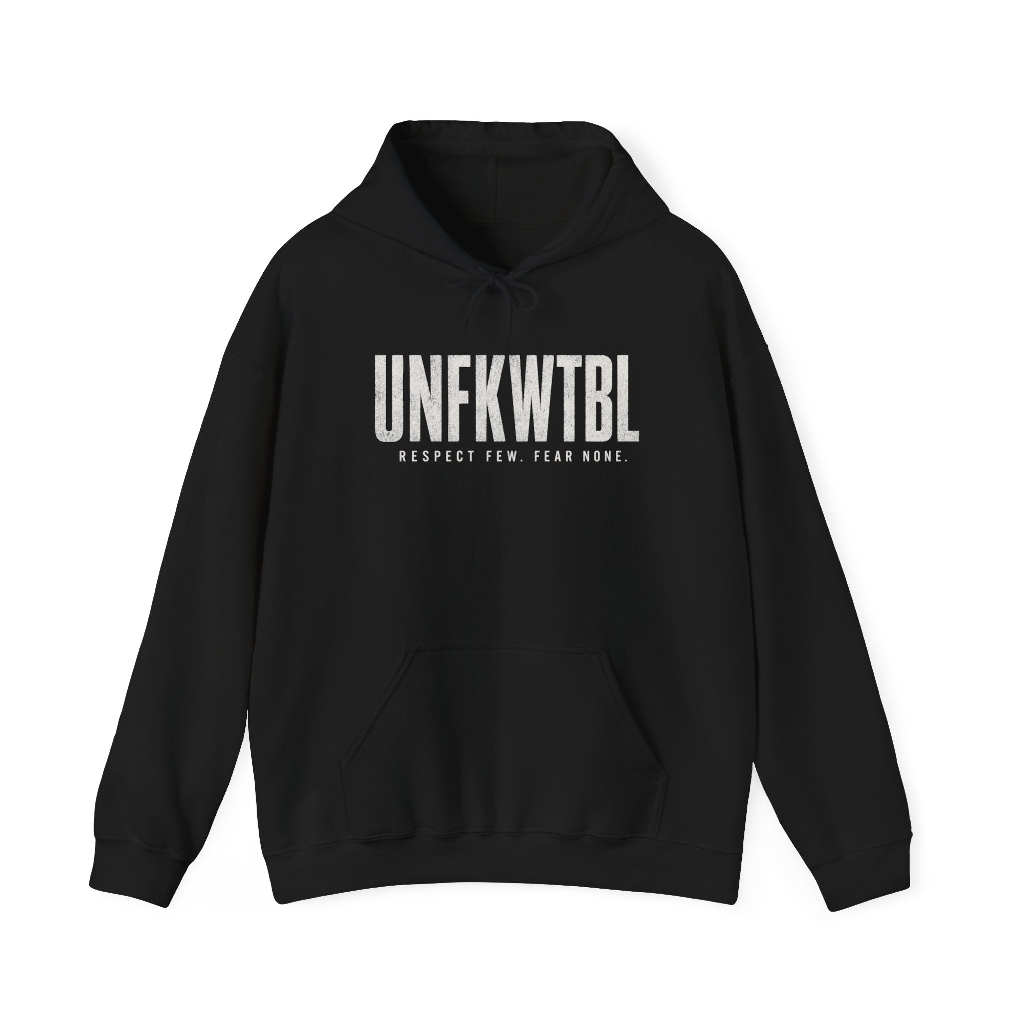 UNFKWTBL Hoodie — Distressed Patriotic Flag Sweatshirt (Respect Few Fear None)
