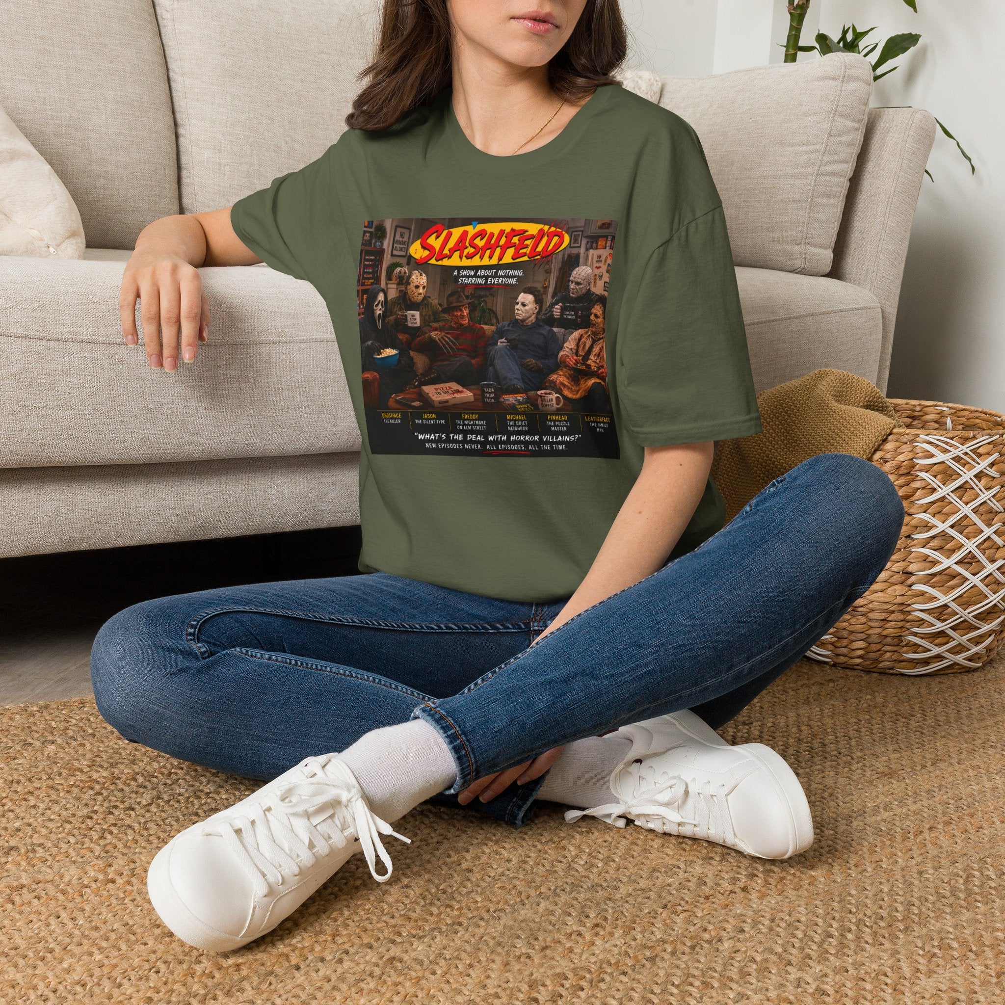 Slashfield T-Shirt — Horror Icons Movie Night Graphic Tee