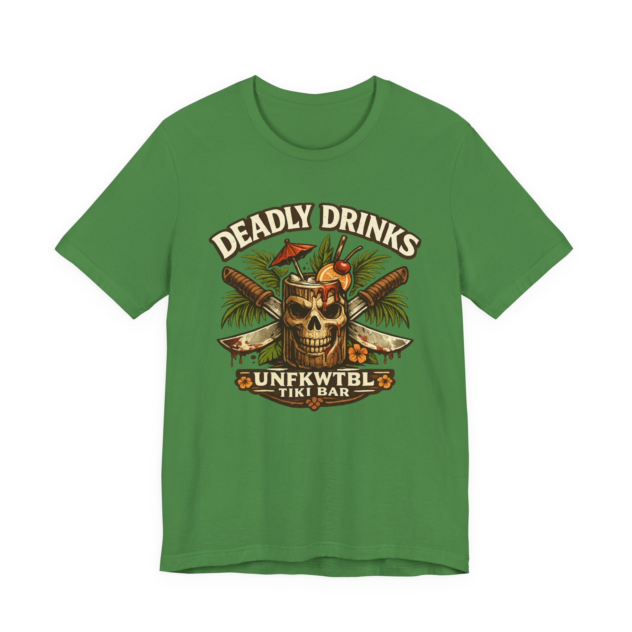 Tiki Bar Skull Tee — "Deadly Drinks" Tropical Cocktail Shirt