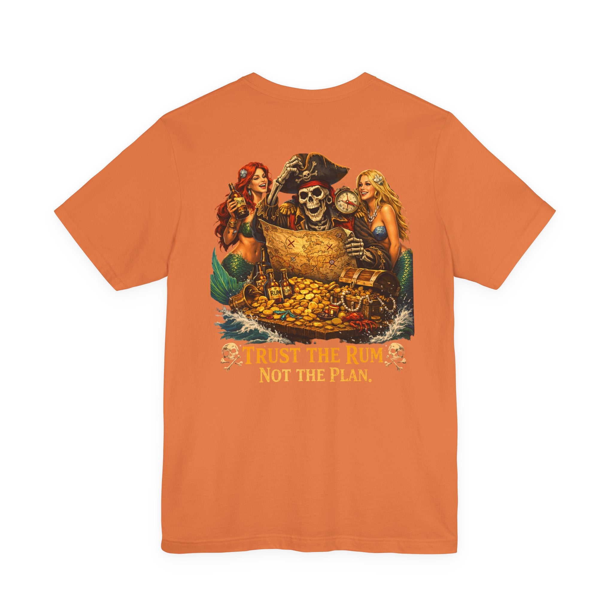 Pirate Skull Treasure Tee – "Trust the Rum Not the Plan"