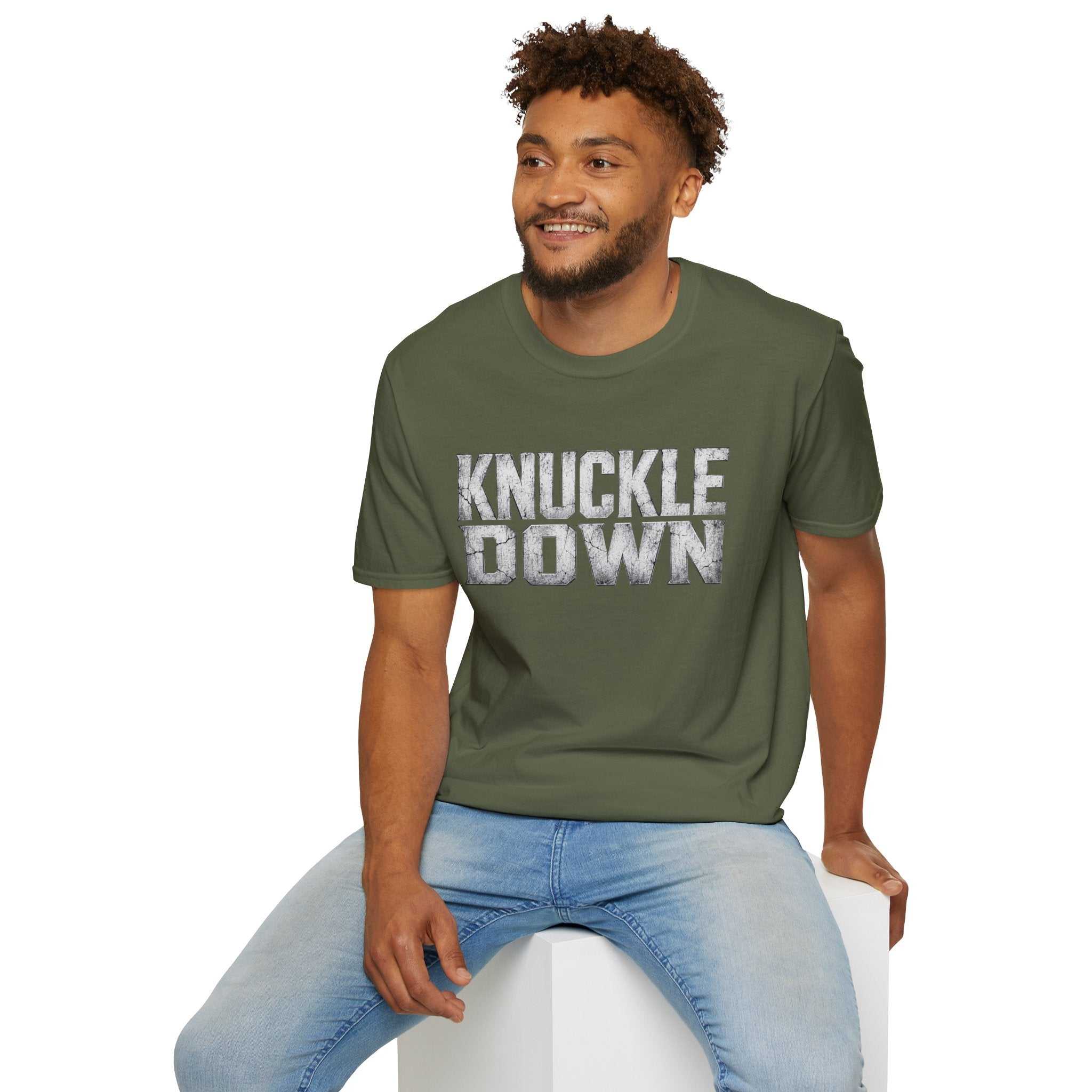 Knuckle Down Graphic T-Shirt — Bold Motivational Workout Tee