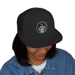 Embroidered Skull Captain Trucker Cap — Vintage Nautical Patch Hat