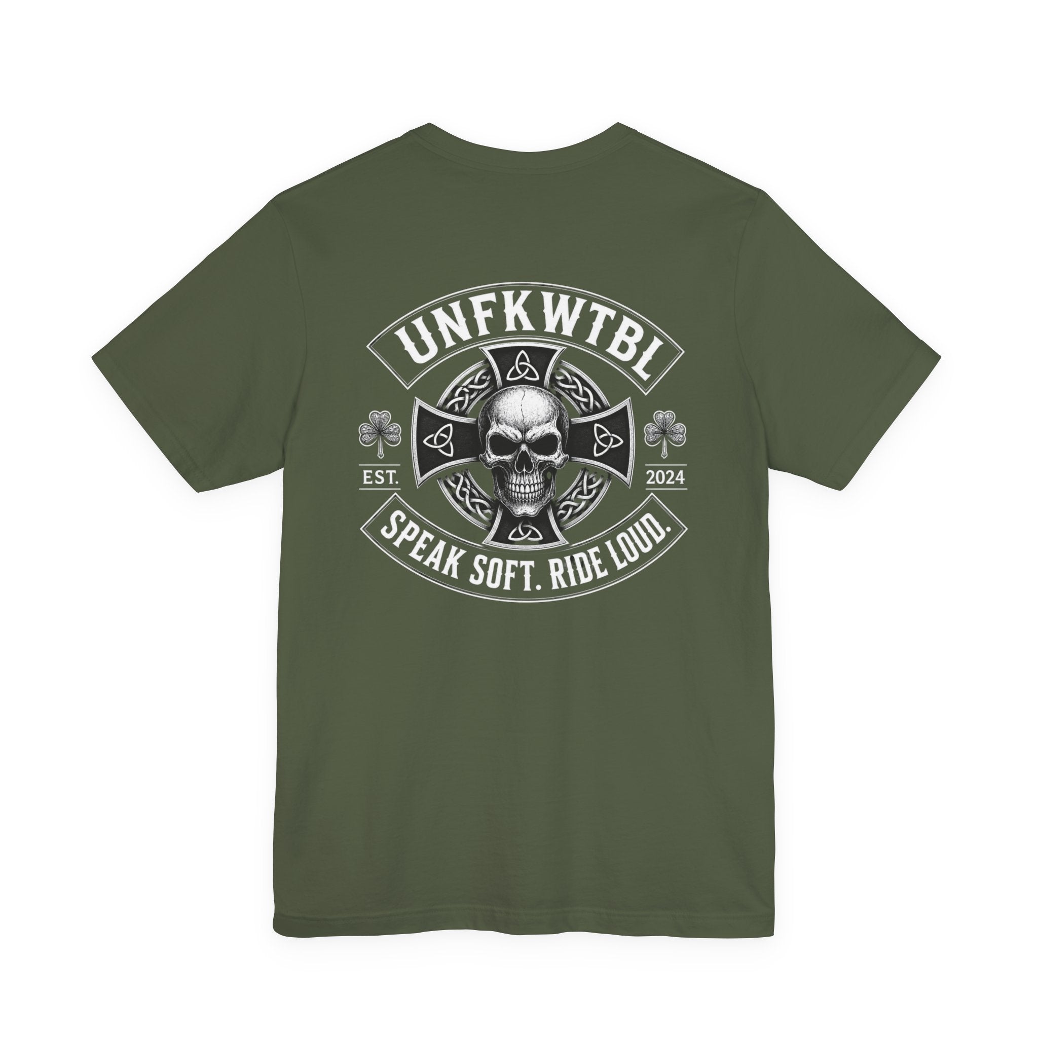 Skull Rider Tee — "UNFKWTBL" Speak Soft Ride Loud Motorcycle T‑Shirt