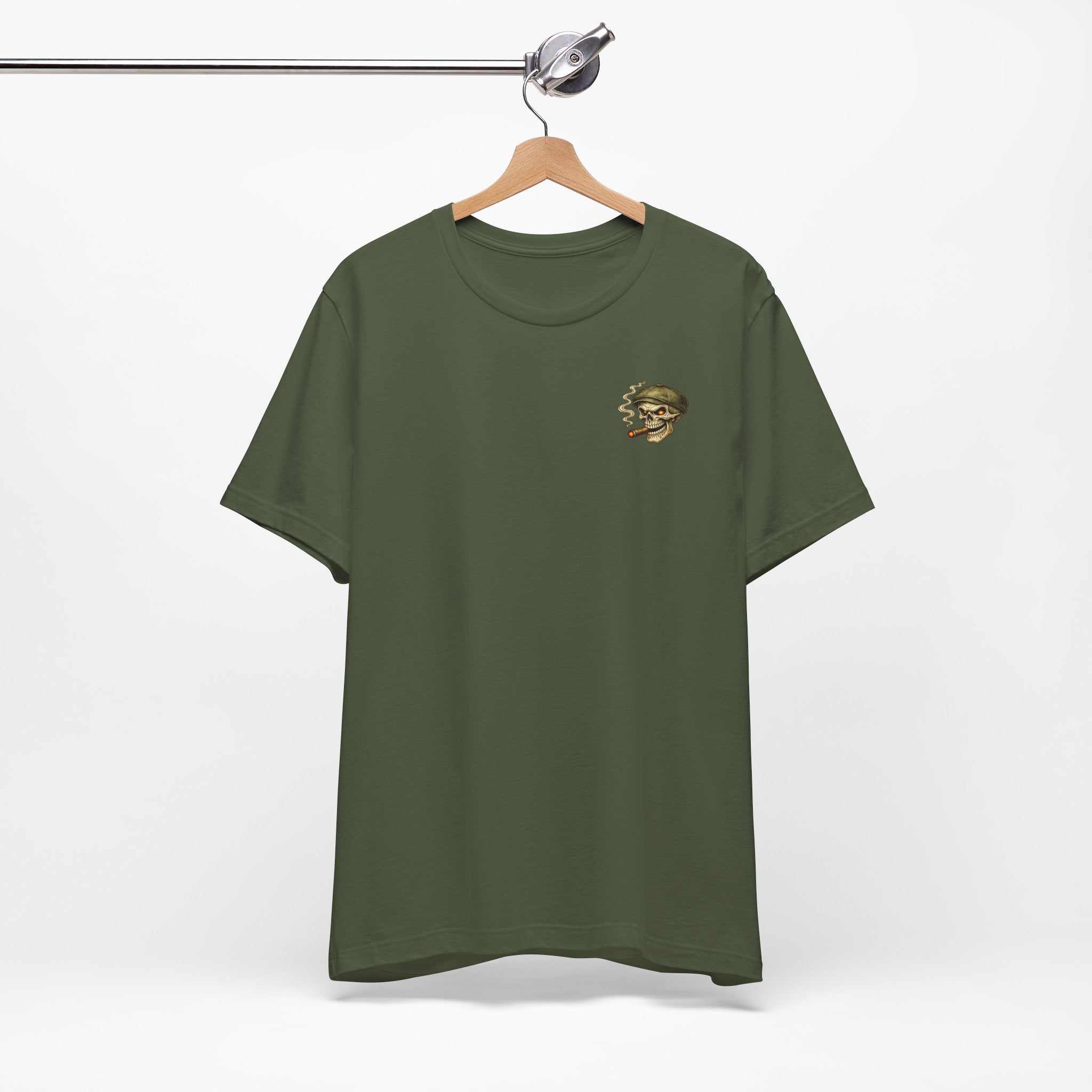 Still Standing Skull Tee — Vintage Military Skull Smoking Cigar T-Shirt