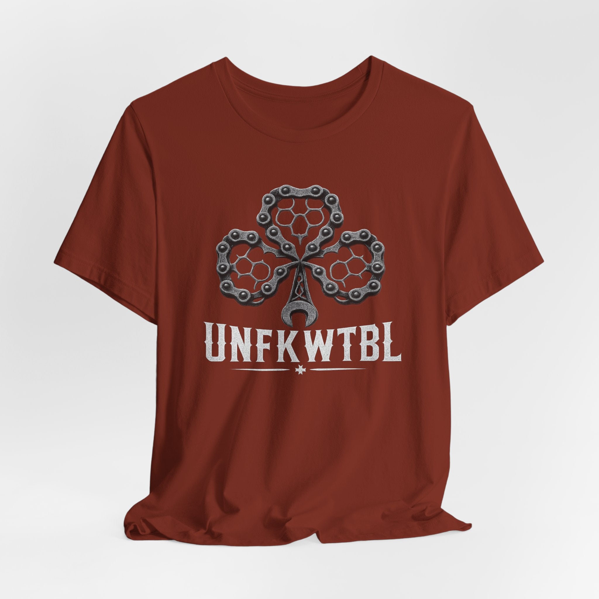 Unfkwtbl Bike Chain Clover Tee - Mechanic Cycling Garage Shirt