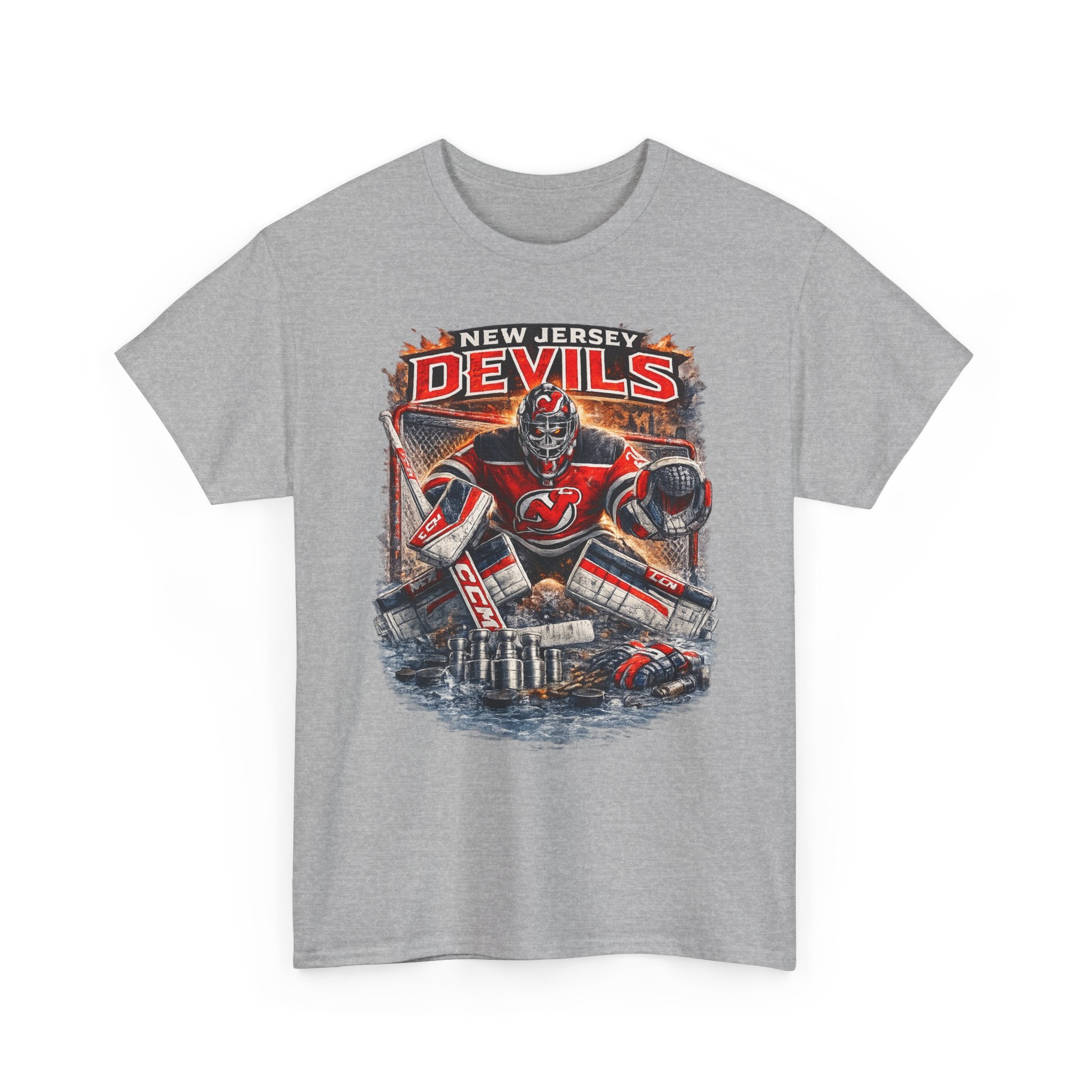 New Jersey Devils Hockey Goalie T-Shirt – Vintage Team Fan Tee - UNFKWTBL COMPANY INC
