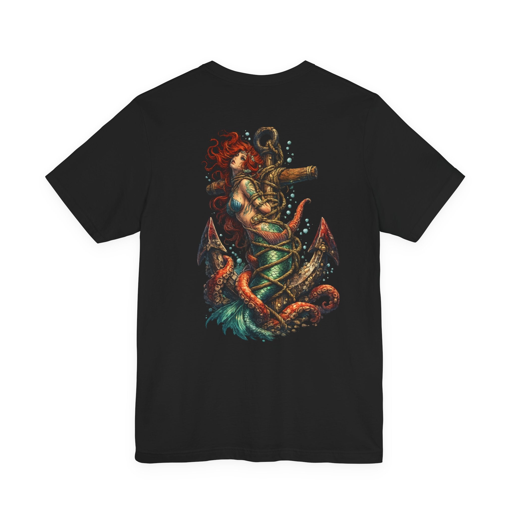 Mermaid Anchor Graphic Tee — Vintage Nautical Octopus Design