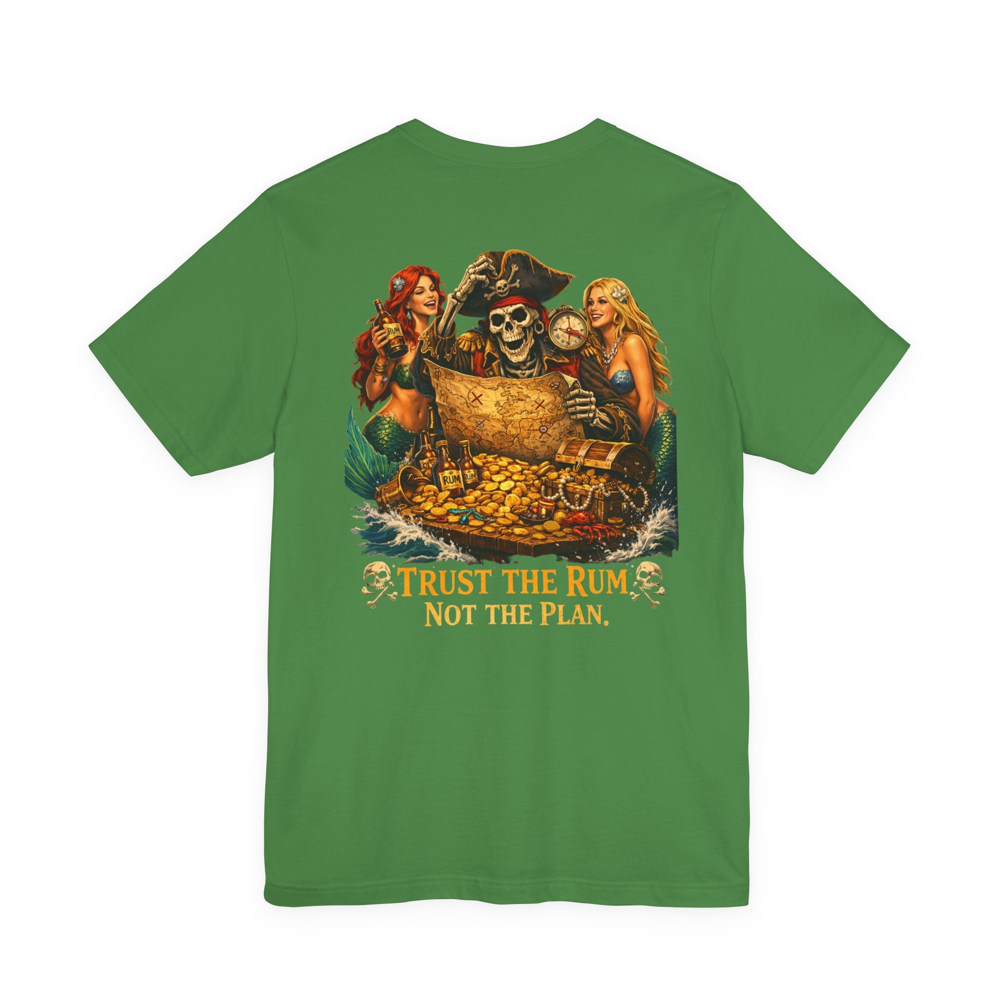 Pirate Skull Treasure Tee – "Trust the Rum Not the Plan"