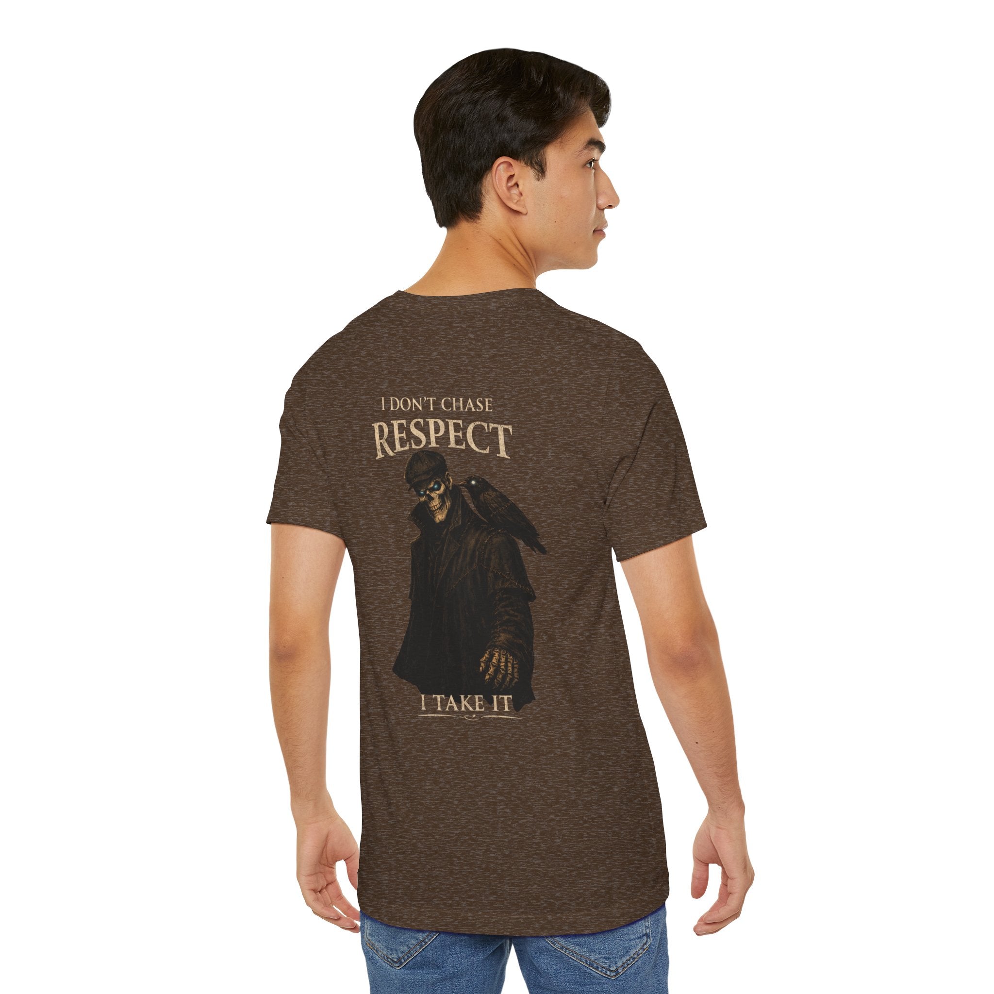 Respect T-Shirt — "I Don't Chase Respect, I Take It" Raven Graphic Tee