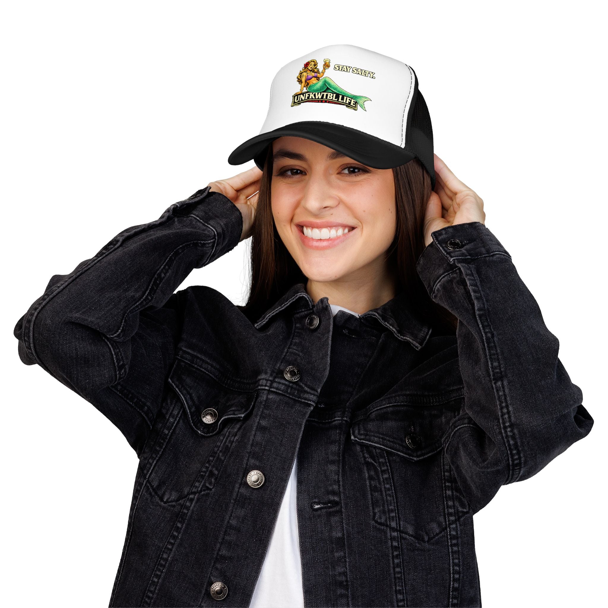 Trucker Hat - "Stay Salty. UNFKWTBL LIFE" Mermaid Foam Trucker Hat
