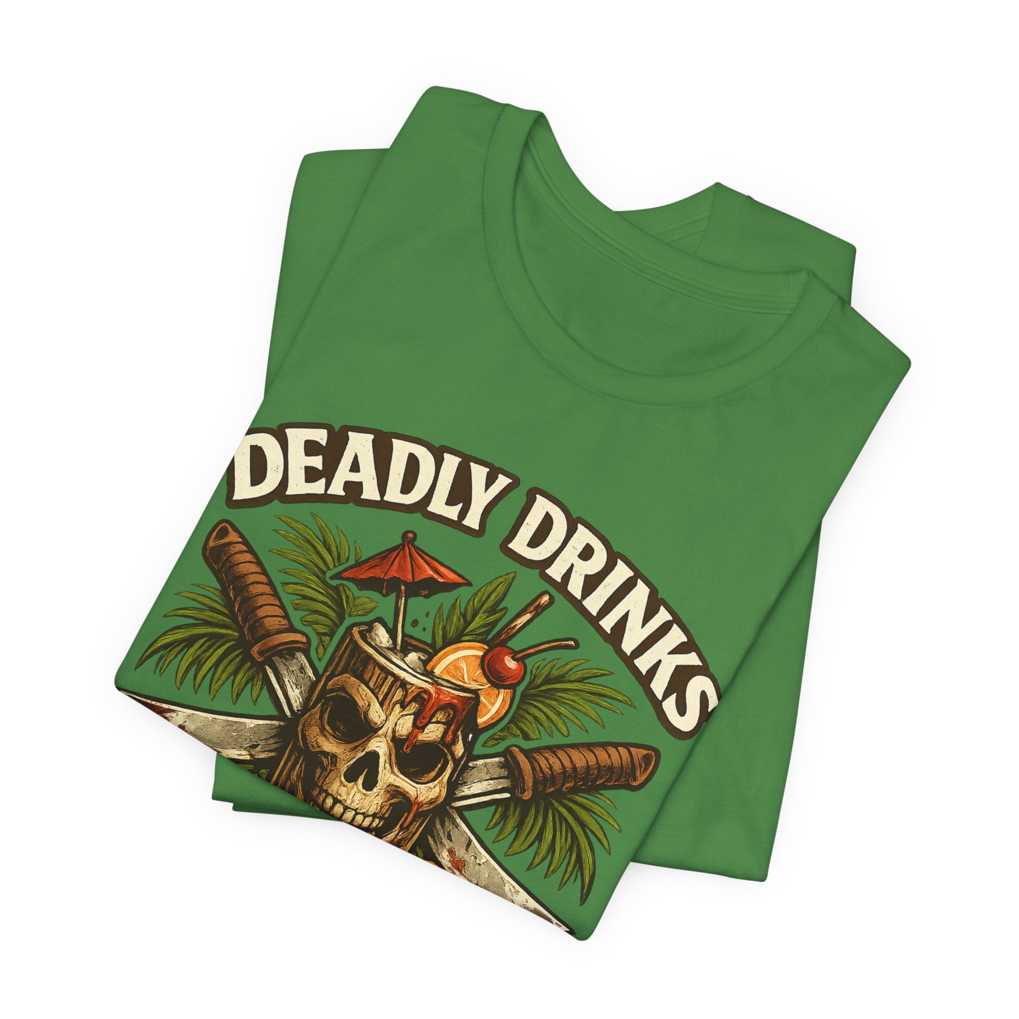 Tiki Bar Skull Tee — "Deadly Drinks" Tropical Cocktail Shirt