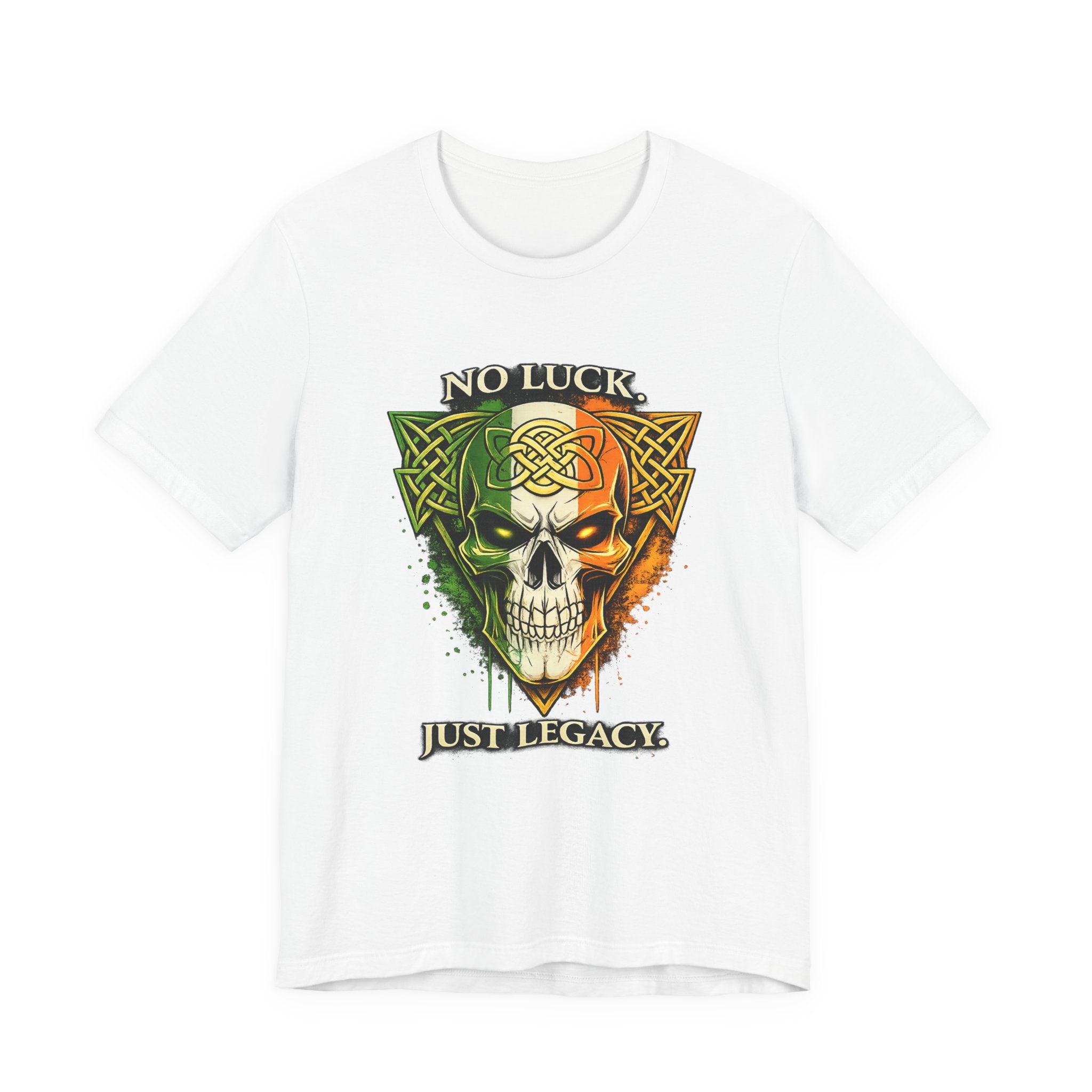 No Luck Just Legacy Skull Tee — Celtic Irish Flag Skull T-Shirt