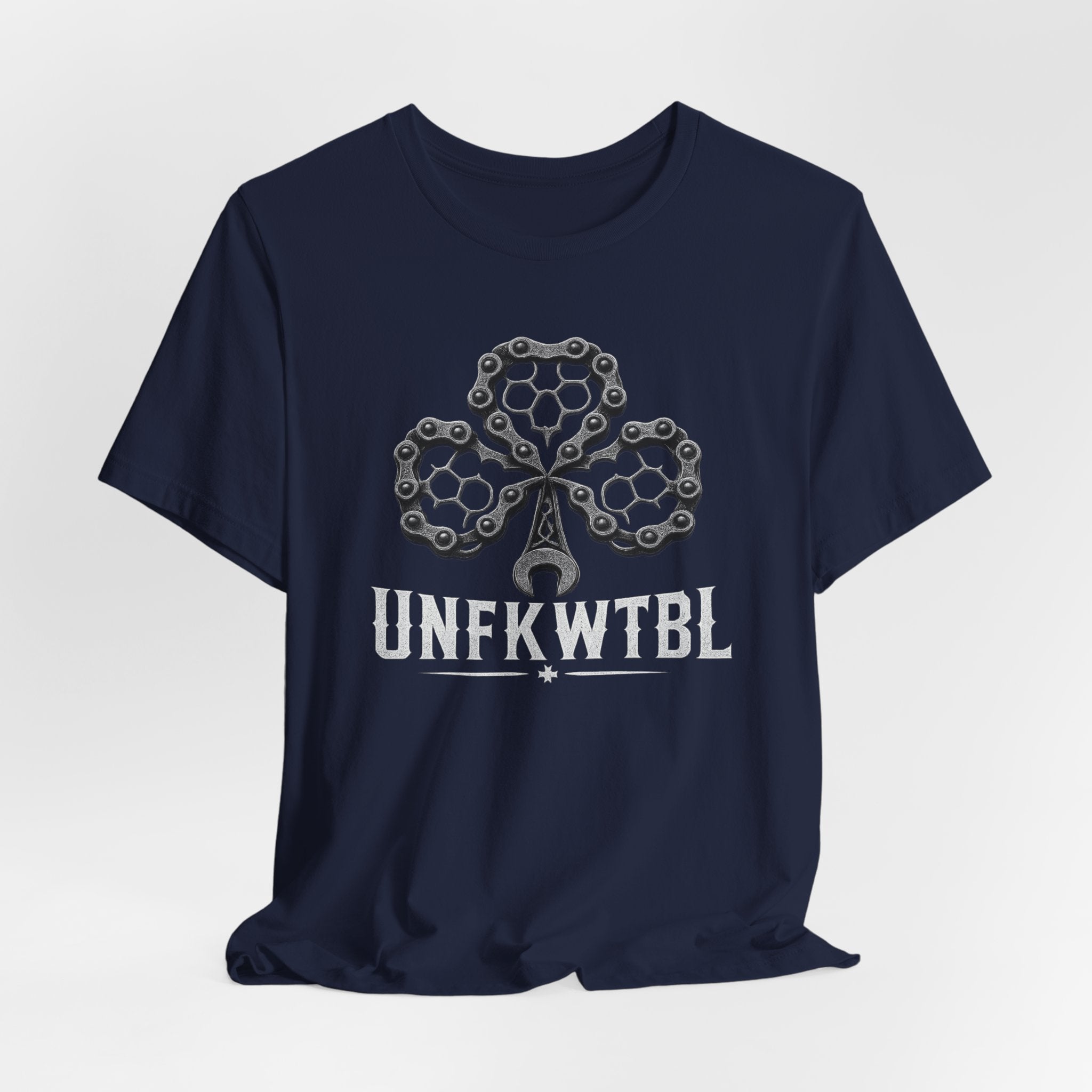 Unfkwtbl Bike Chain Clover Tee - Mechanic Cycling Garage Shirt